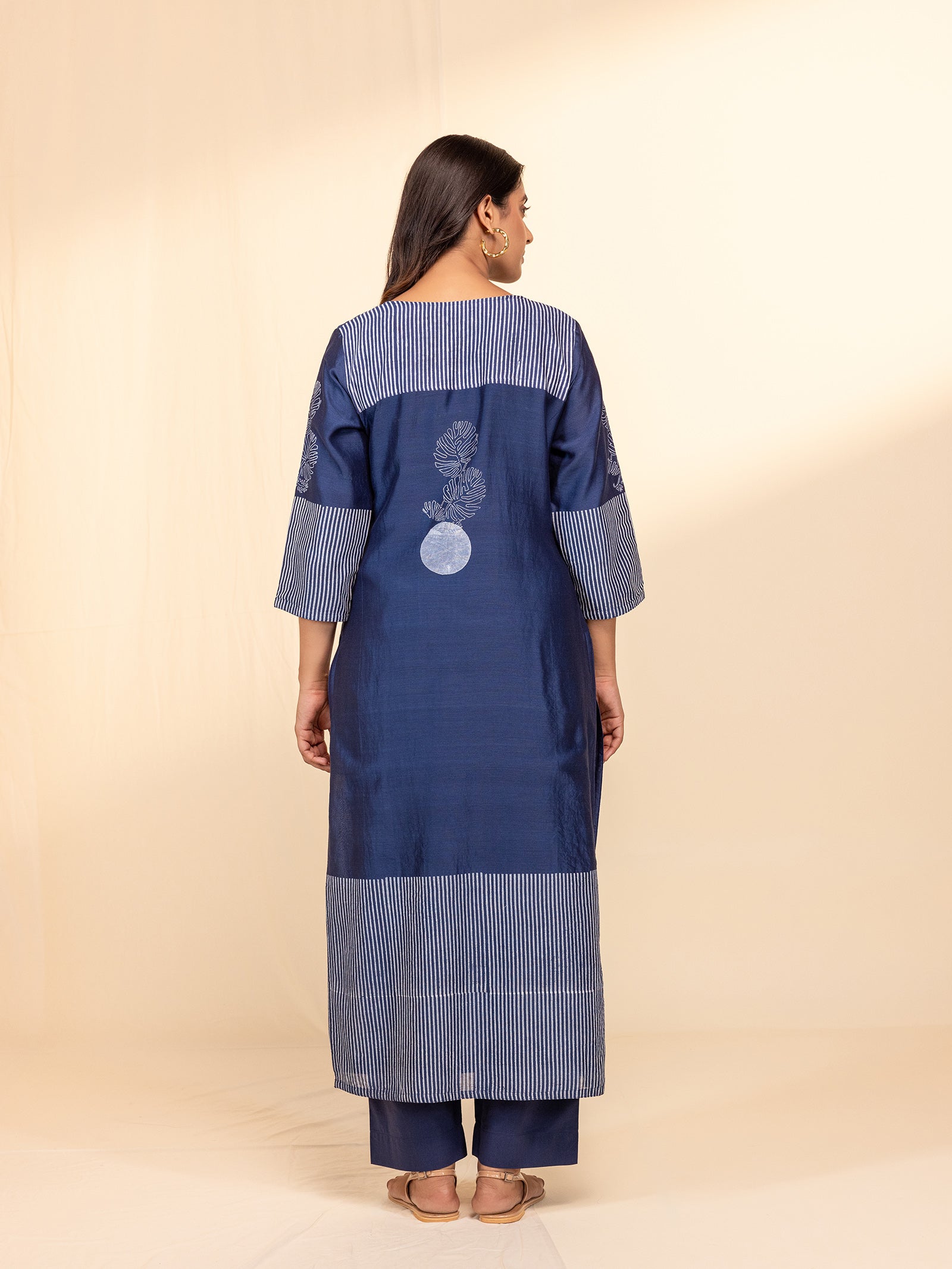 Blue Modern Chanderi Kurta