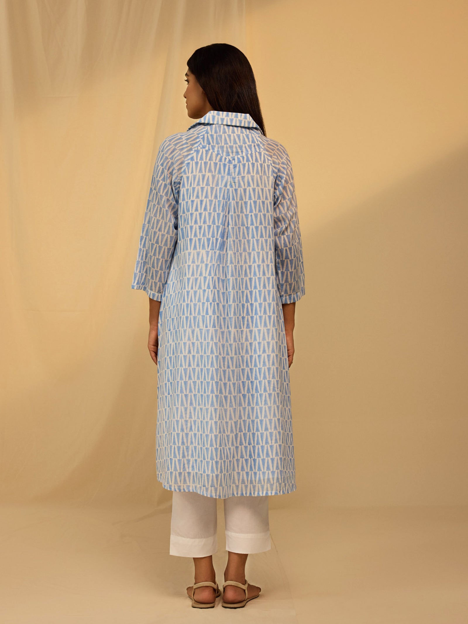 Blue Trinity Voile Kurta