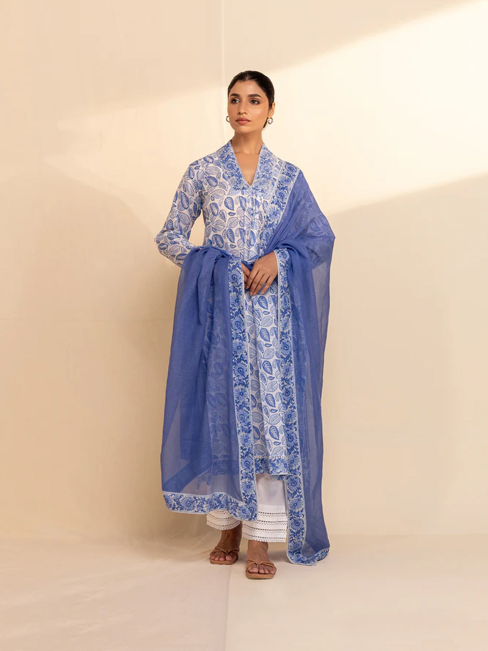 Blue Leaves Kota Dupatta