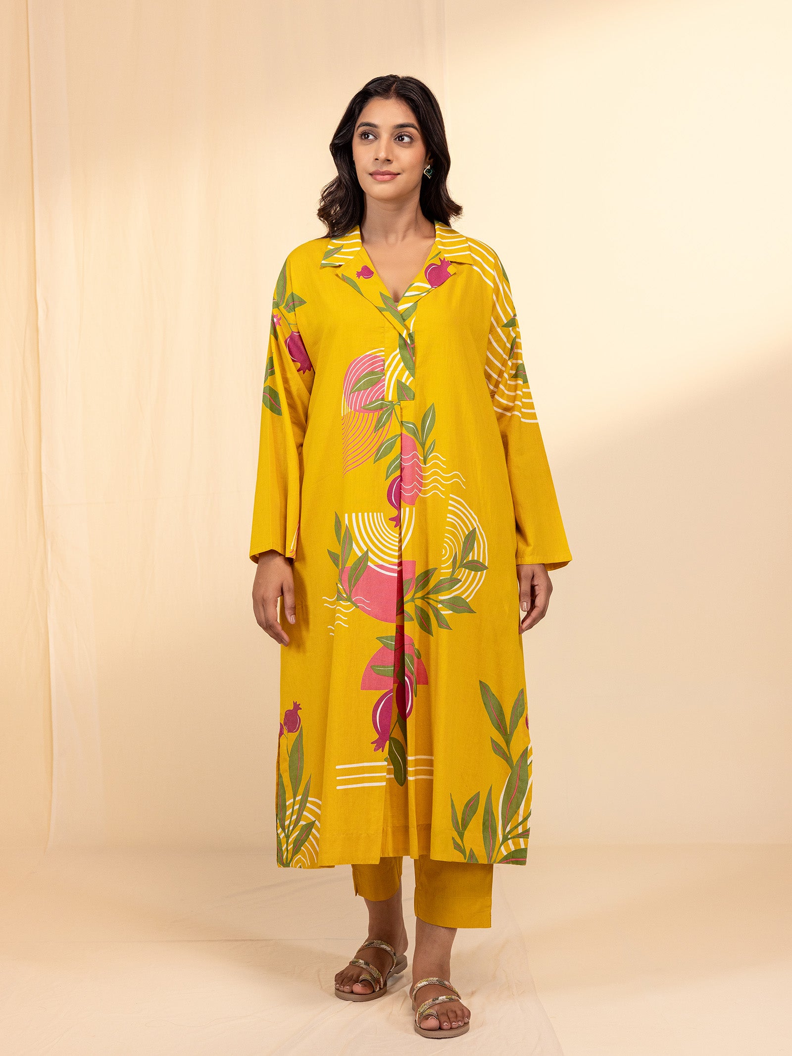 Boho Mustard Cotton Kurta