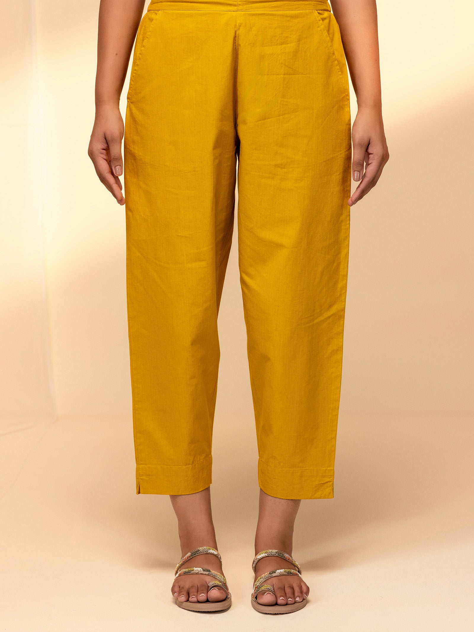 Boho Mustard Cotton Seriously Short Pant