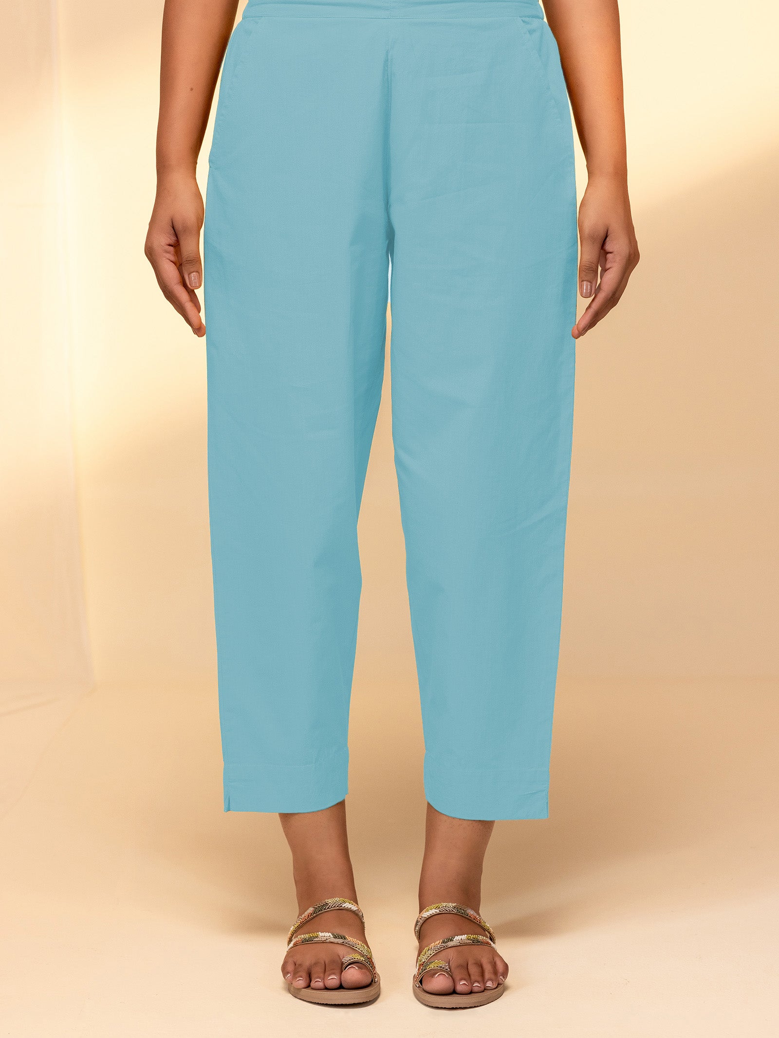 Boho Blue Cotton Seriously Short Pant