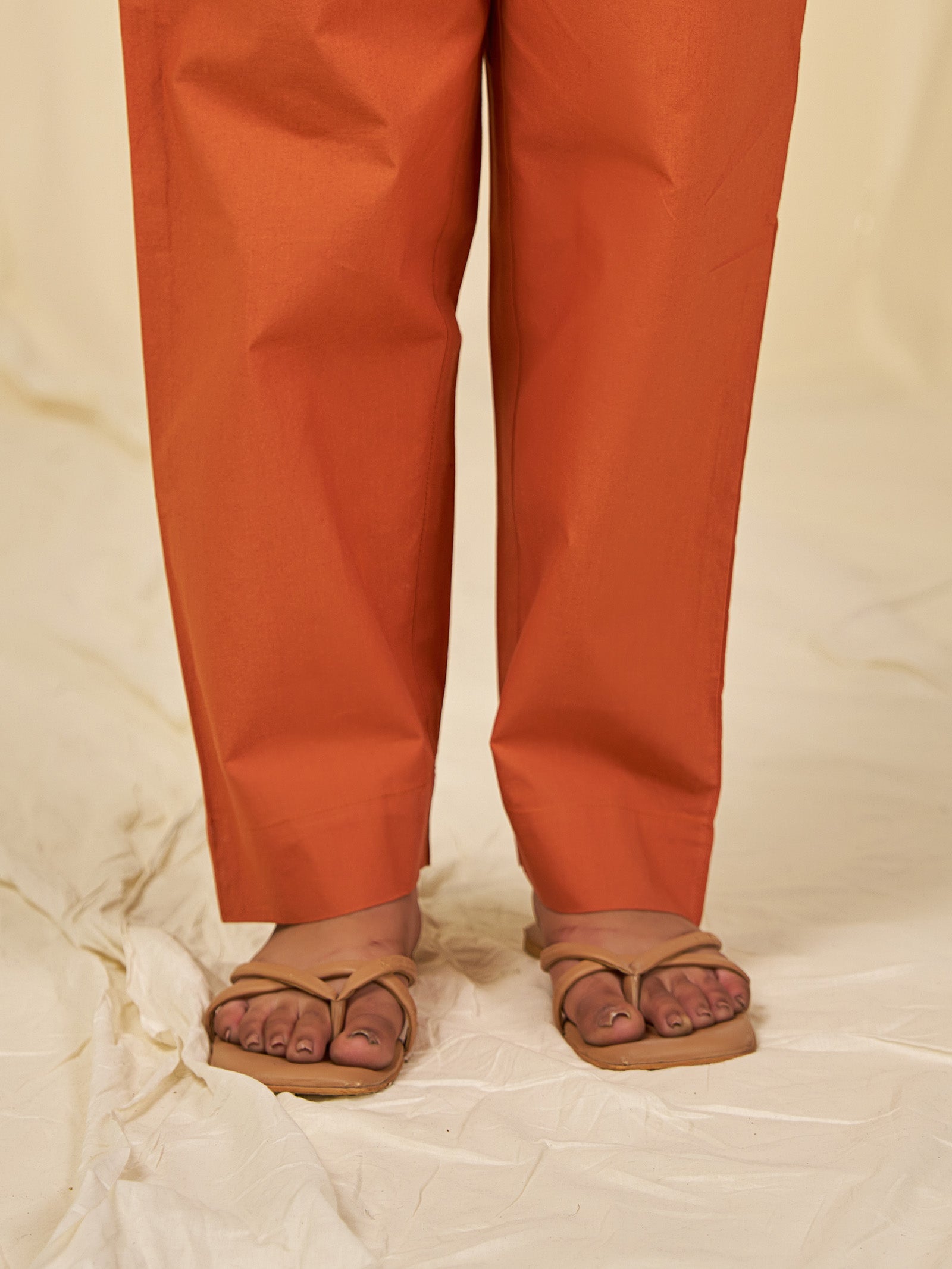 Brick Wall Cotton Straight Pants