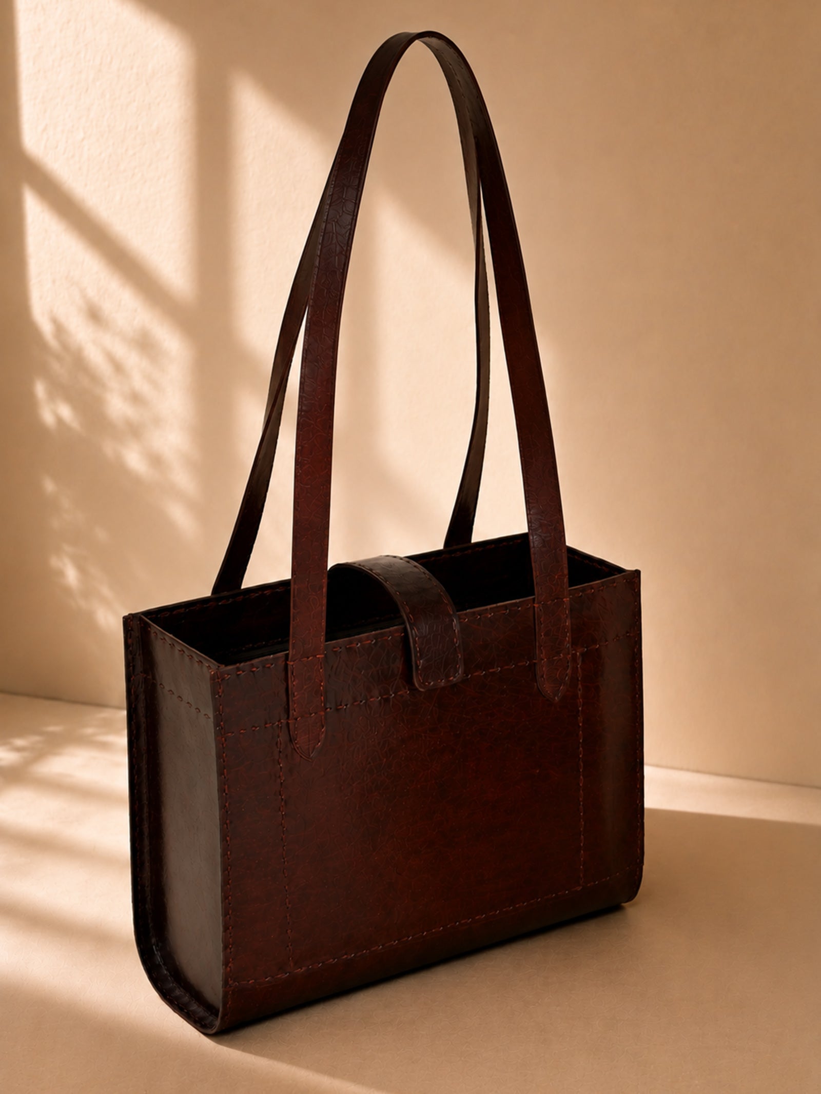 Brown Tote Leather Bag - Medium