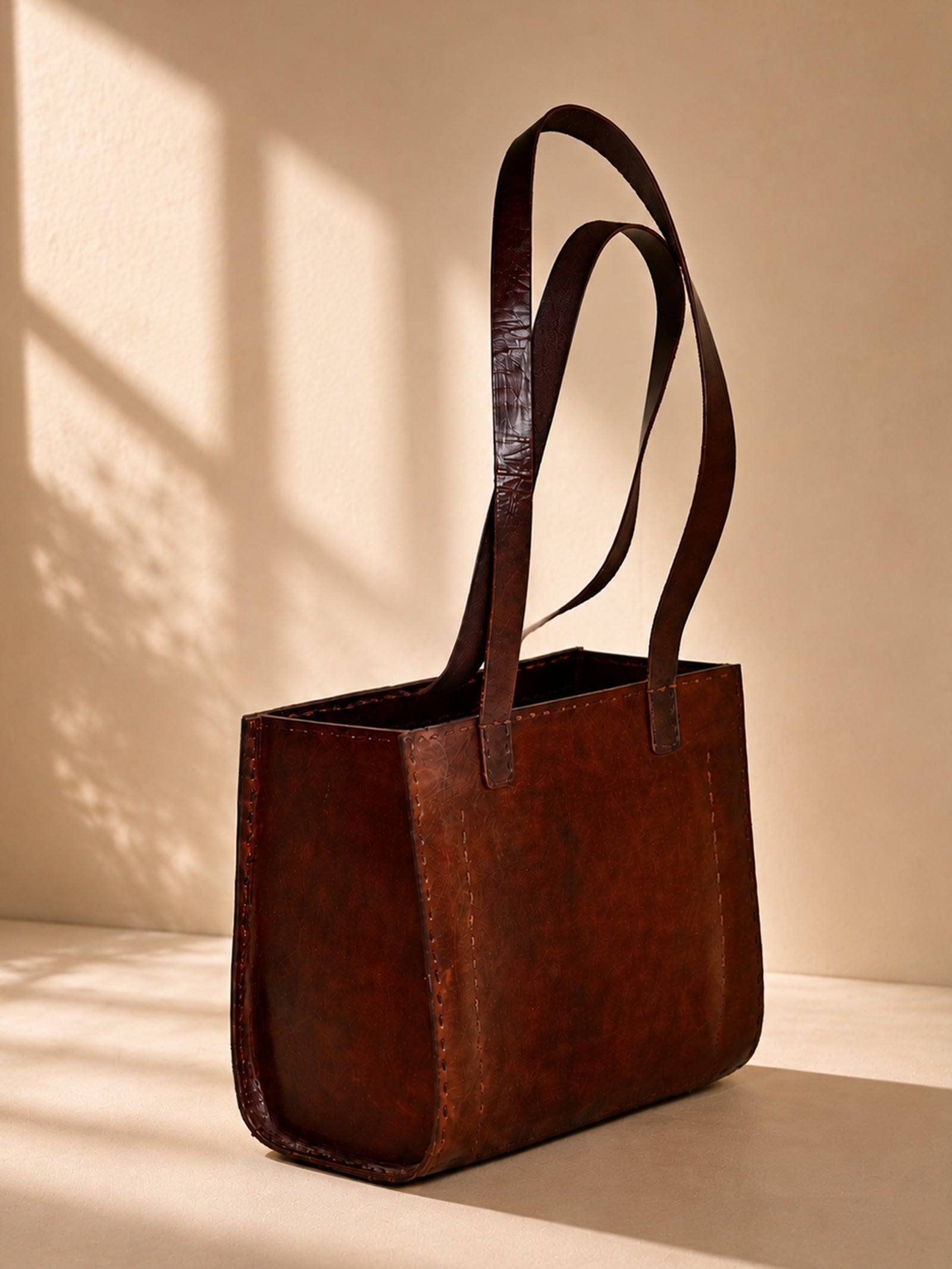 Brown Tote Leather Bag - Small