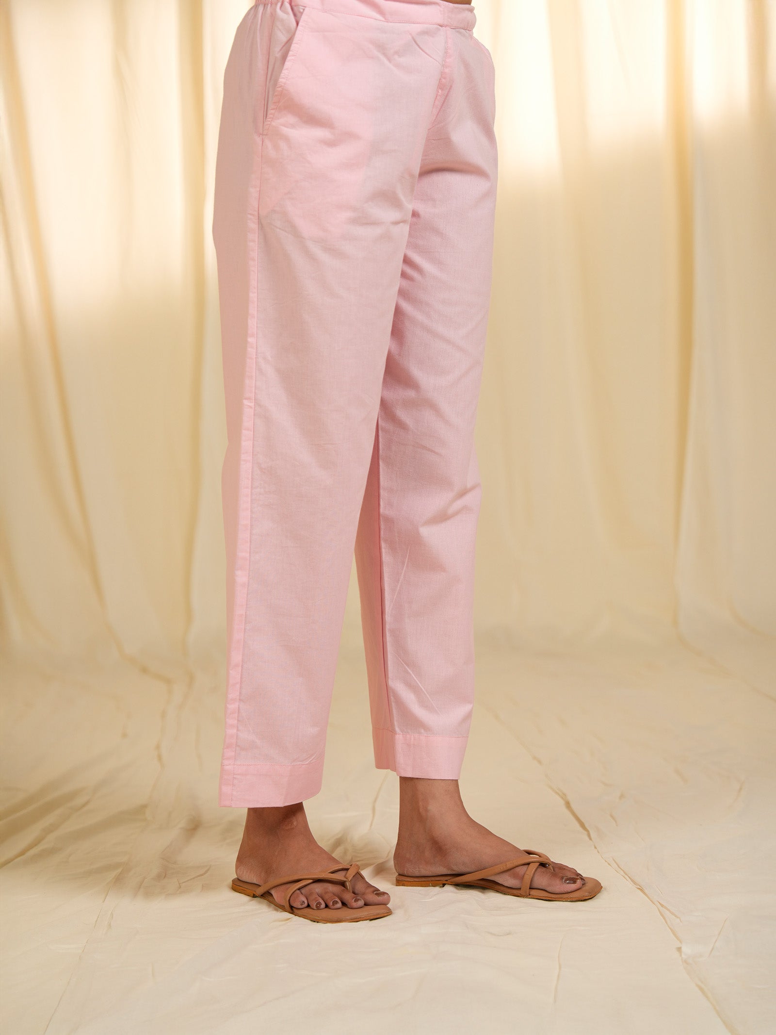 Bubble Tea Cotton Straight Pants
