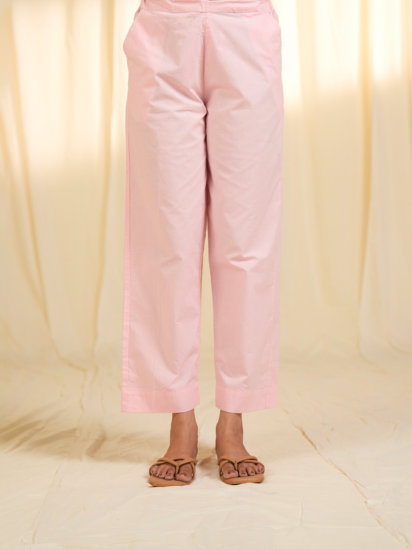 Bubble Tea Cotton Straight Pants