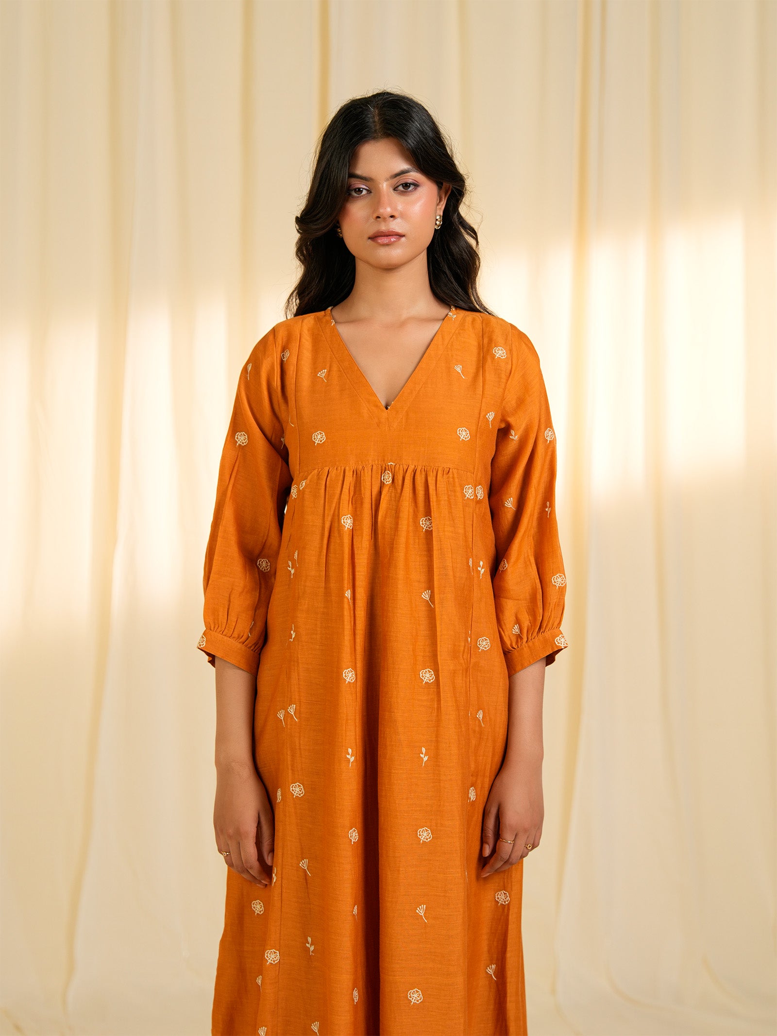 Burnt Gold Chanderi Kurta