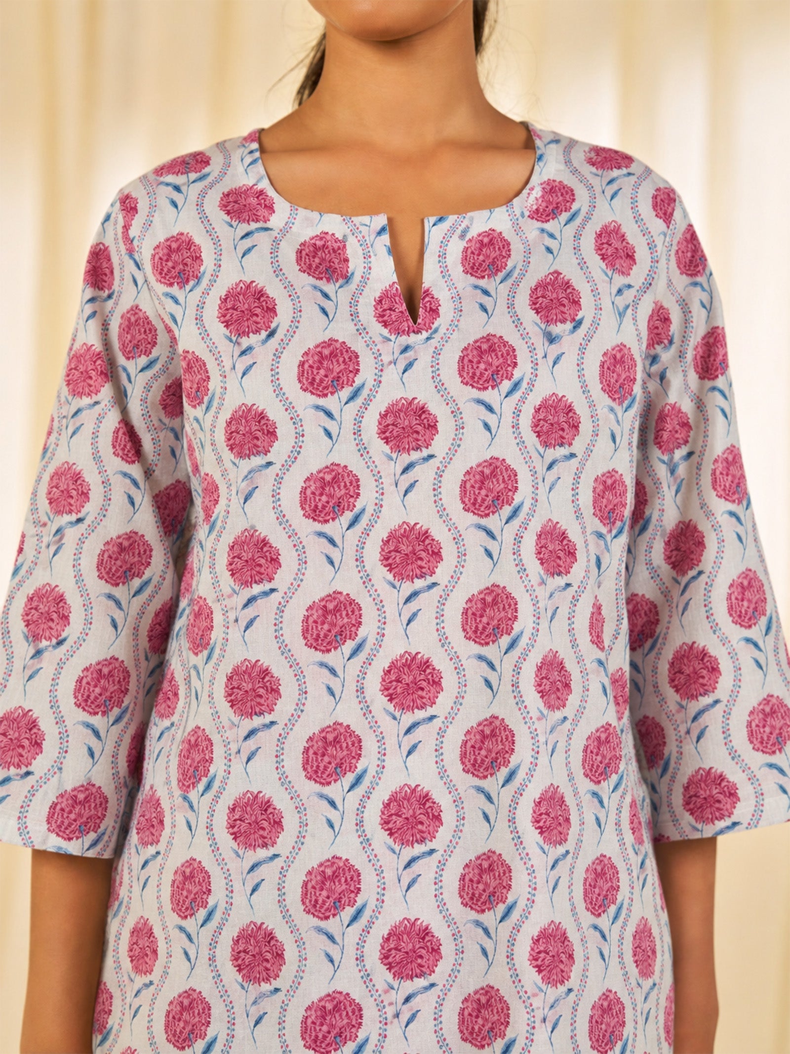 Carnation Pink Cotton Night Suit