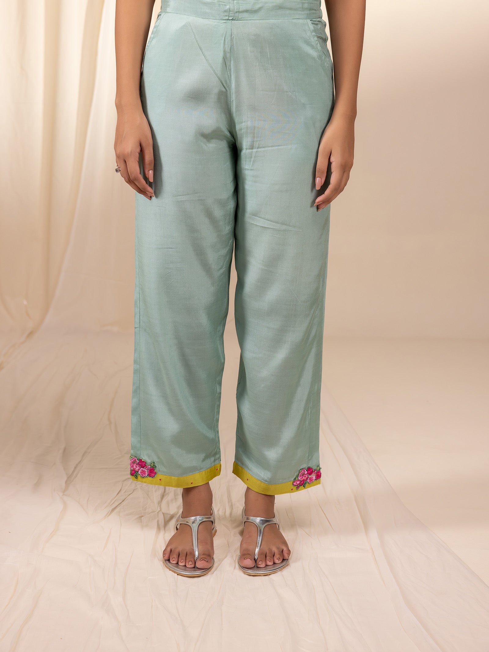 Celebration Citrus Bamboo Silk Straight Pants