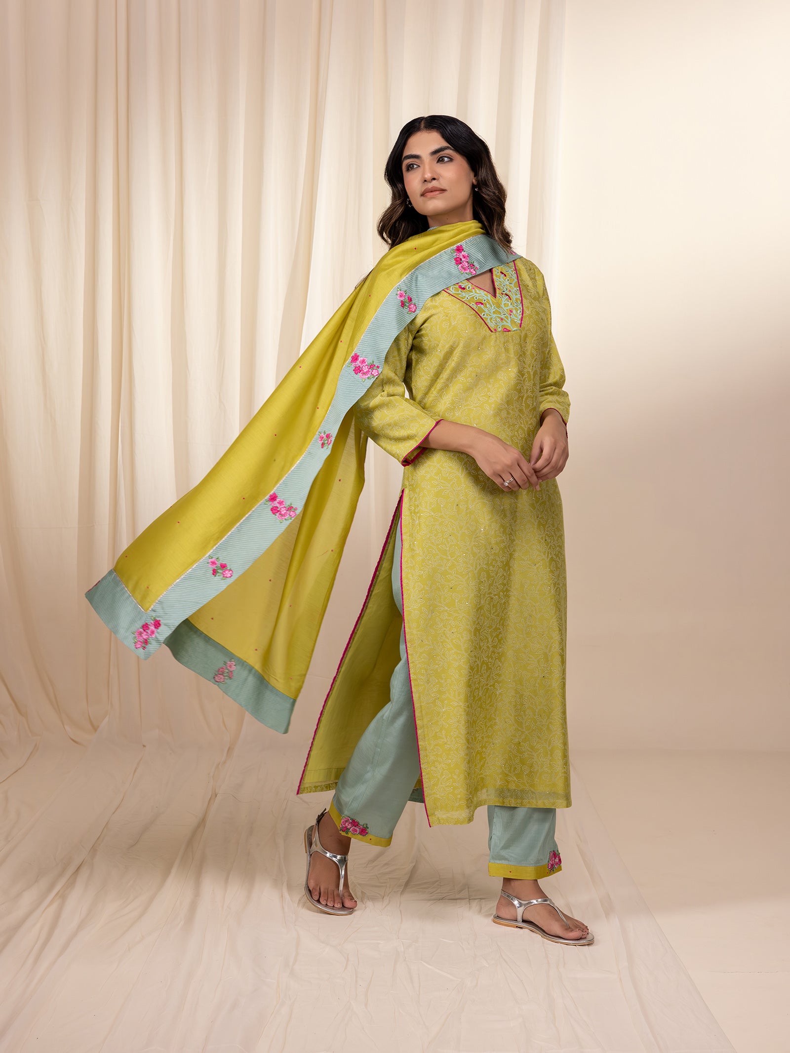 Celebration Citrus Chanderi Dupatta