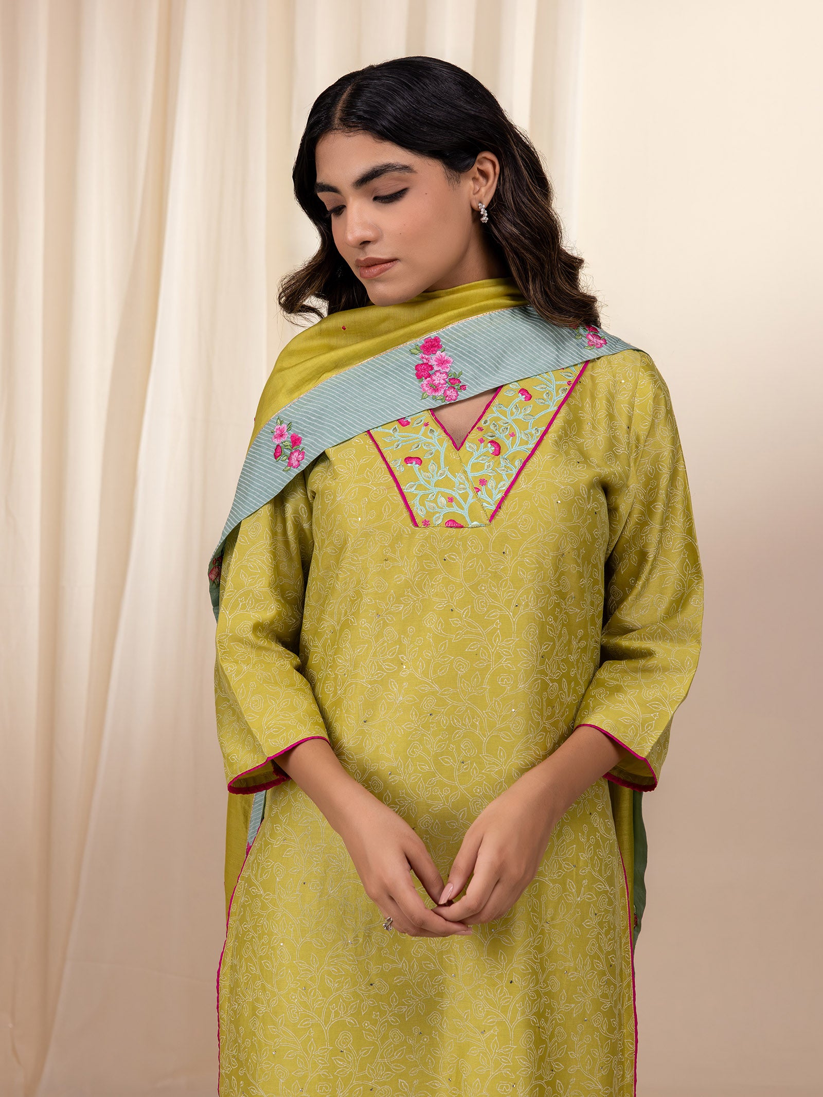 Celebration Citrus Chanderi Dupatta