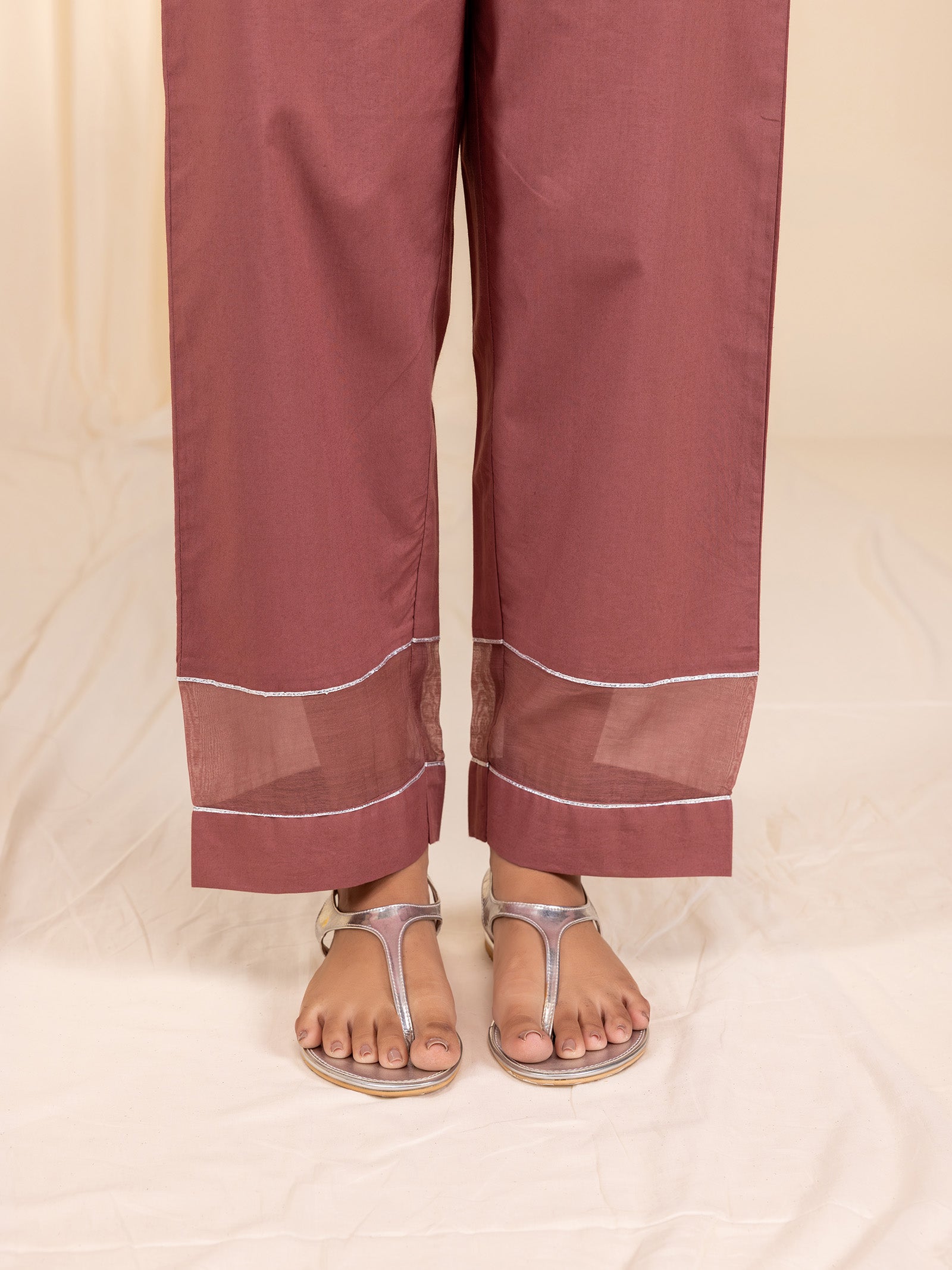 Celebration Dusty Rose Cotton Straight Pants