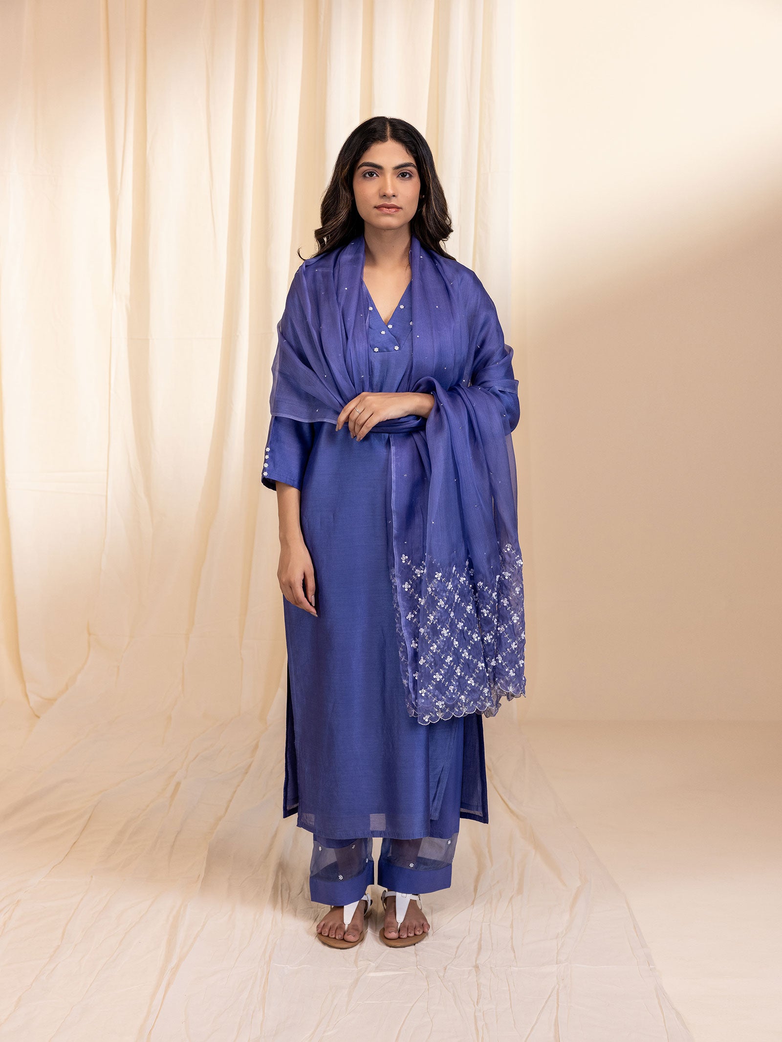 Celebration Purple Organza Dupatta