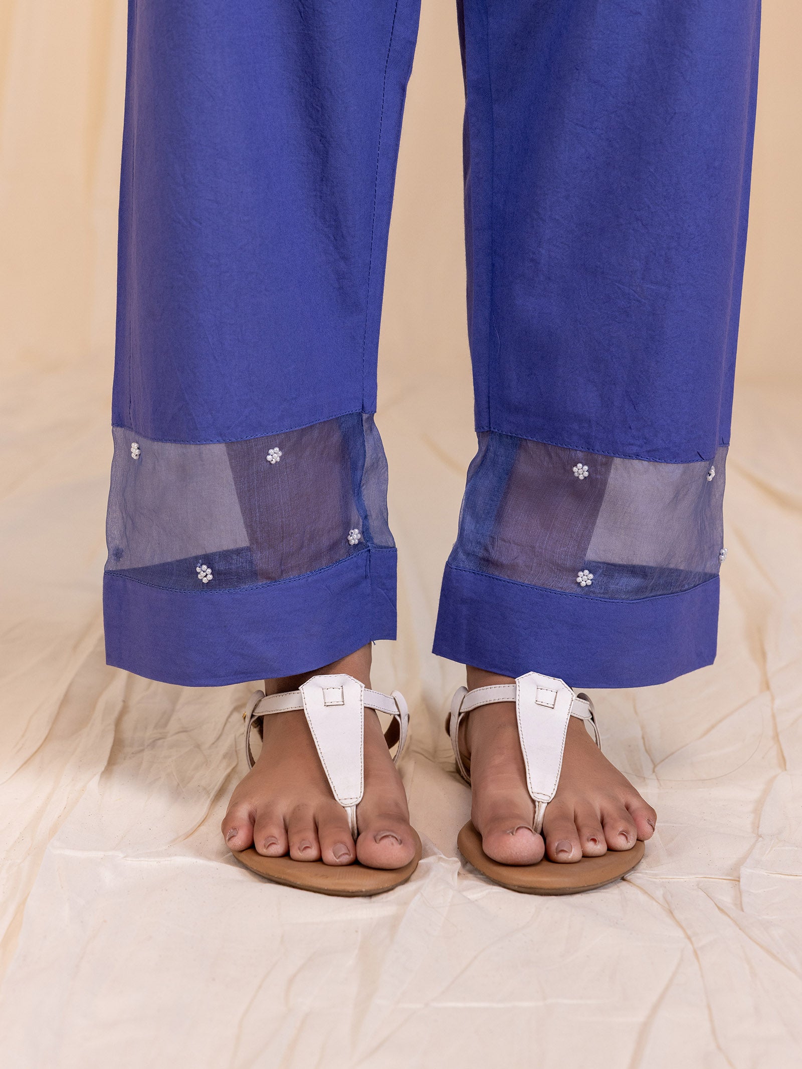 Celebration Purple Cotton Straight Pants