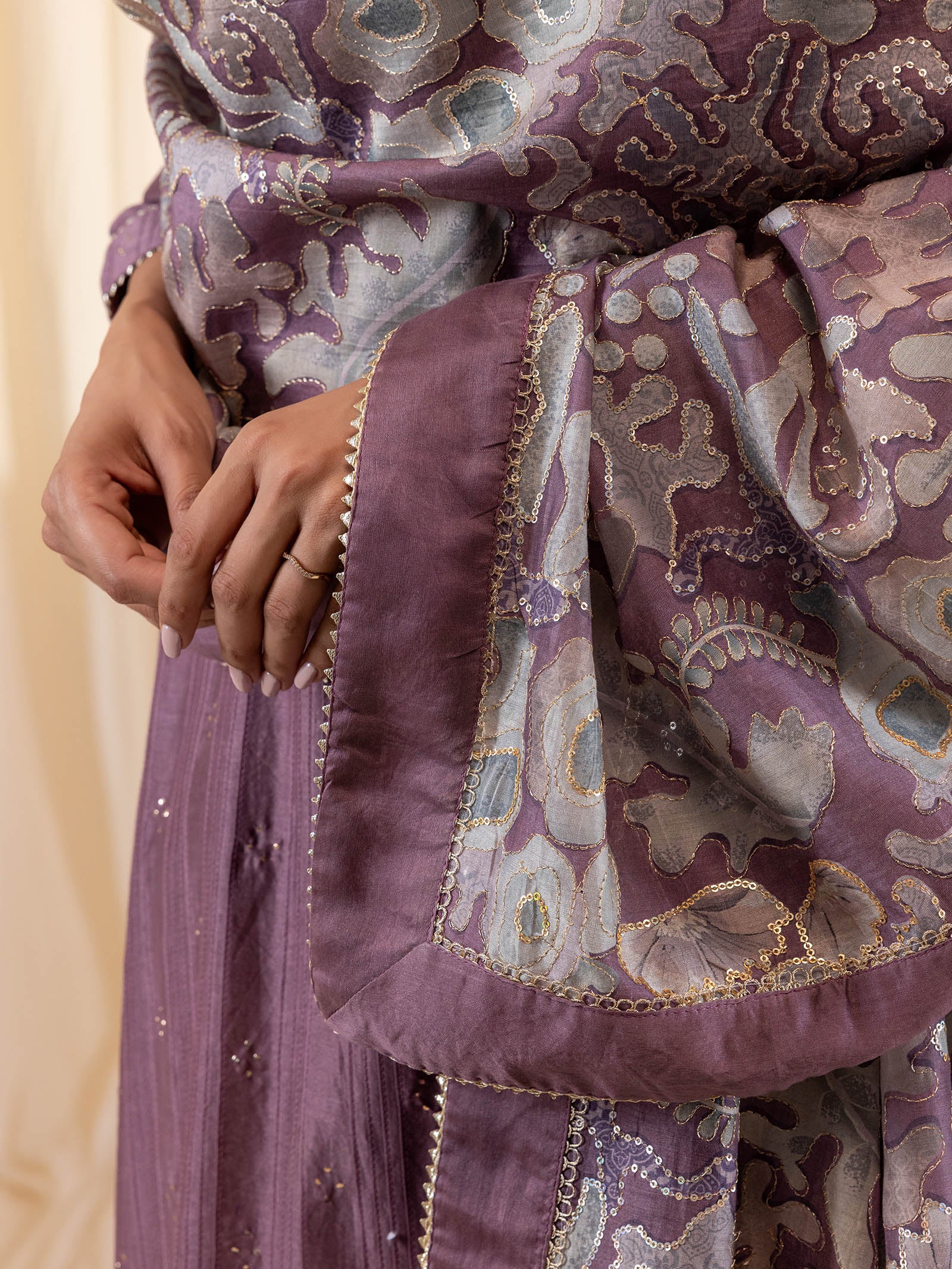 Celebration Violet Chanderi Dupatta