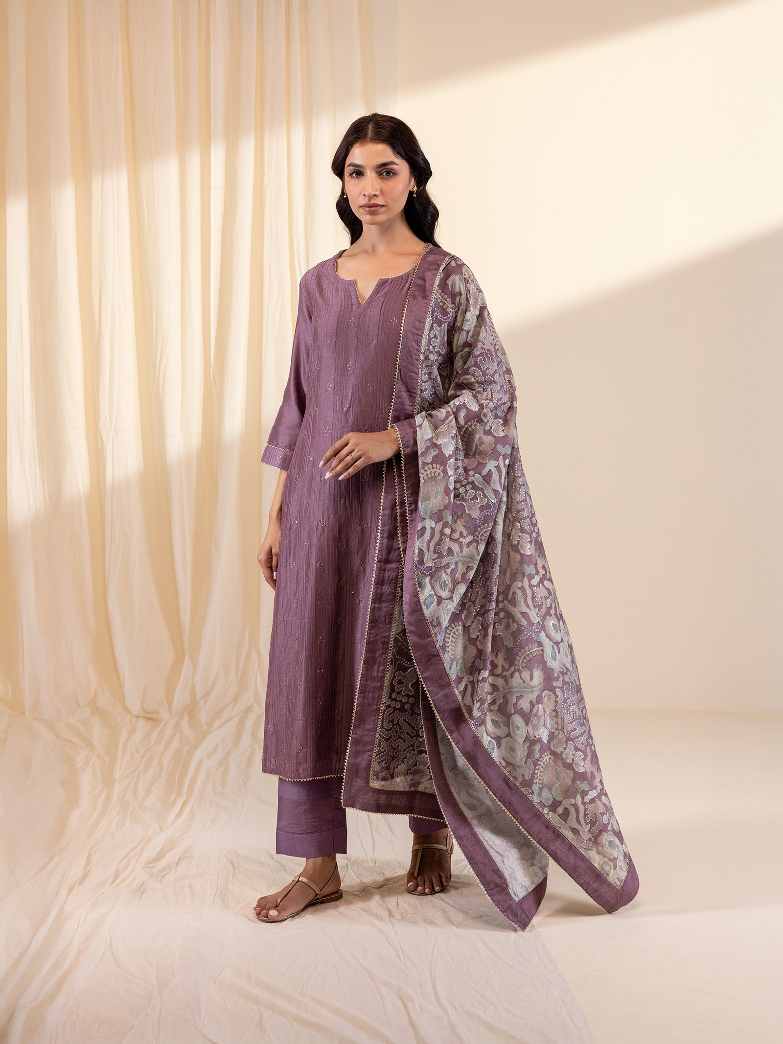 Celebration Violet Chanderi Dupatta