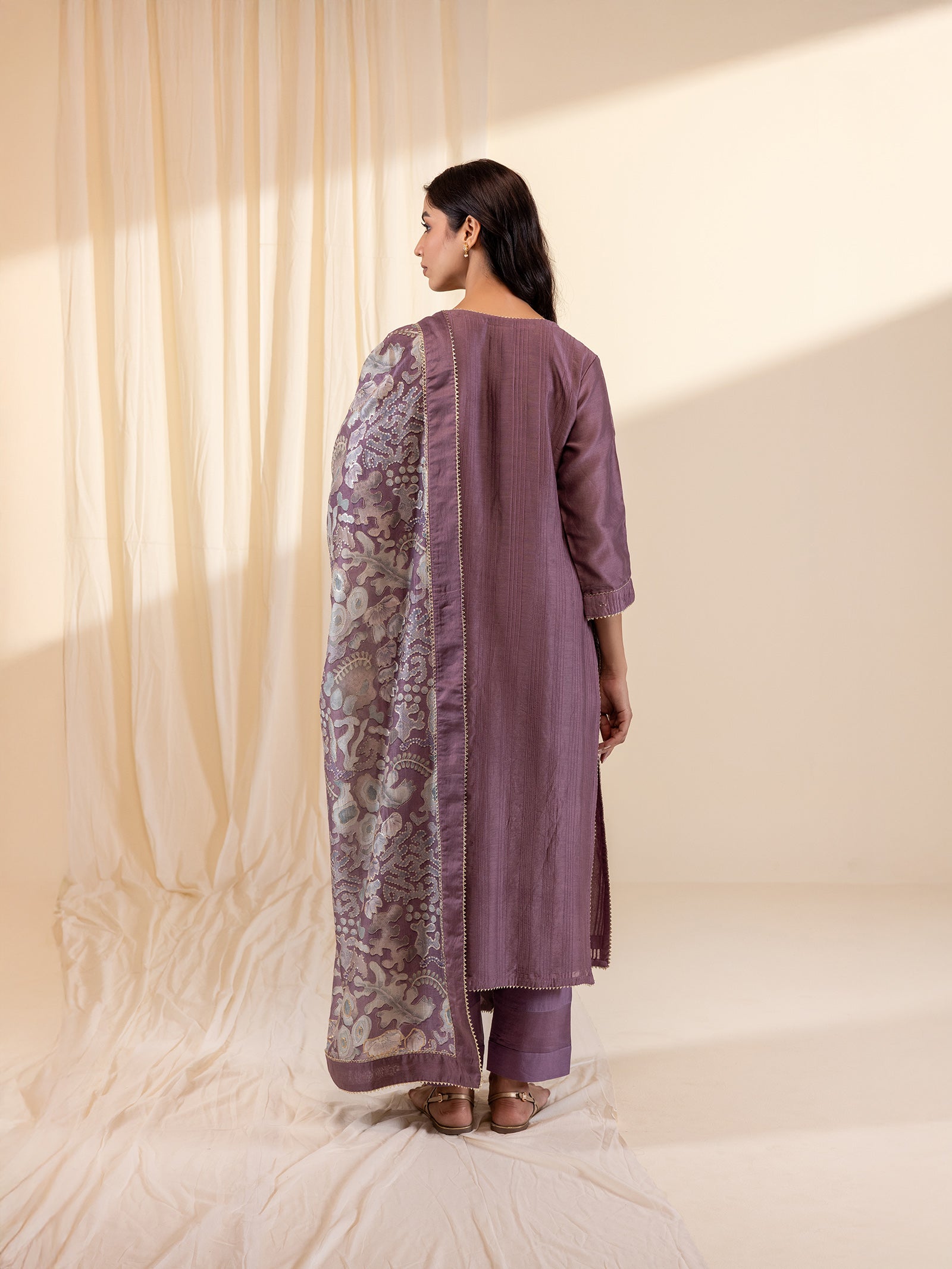 Celebration Violet Chanderi Dupatta