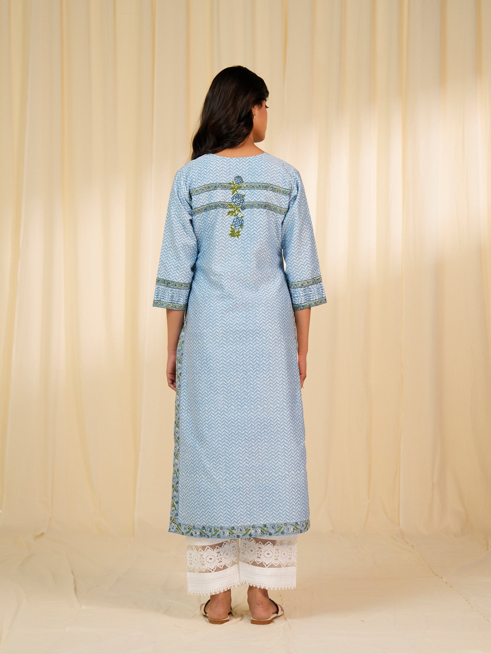 Celeste Aasmani Chanderi Kurta