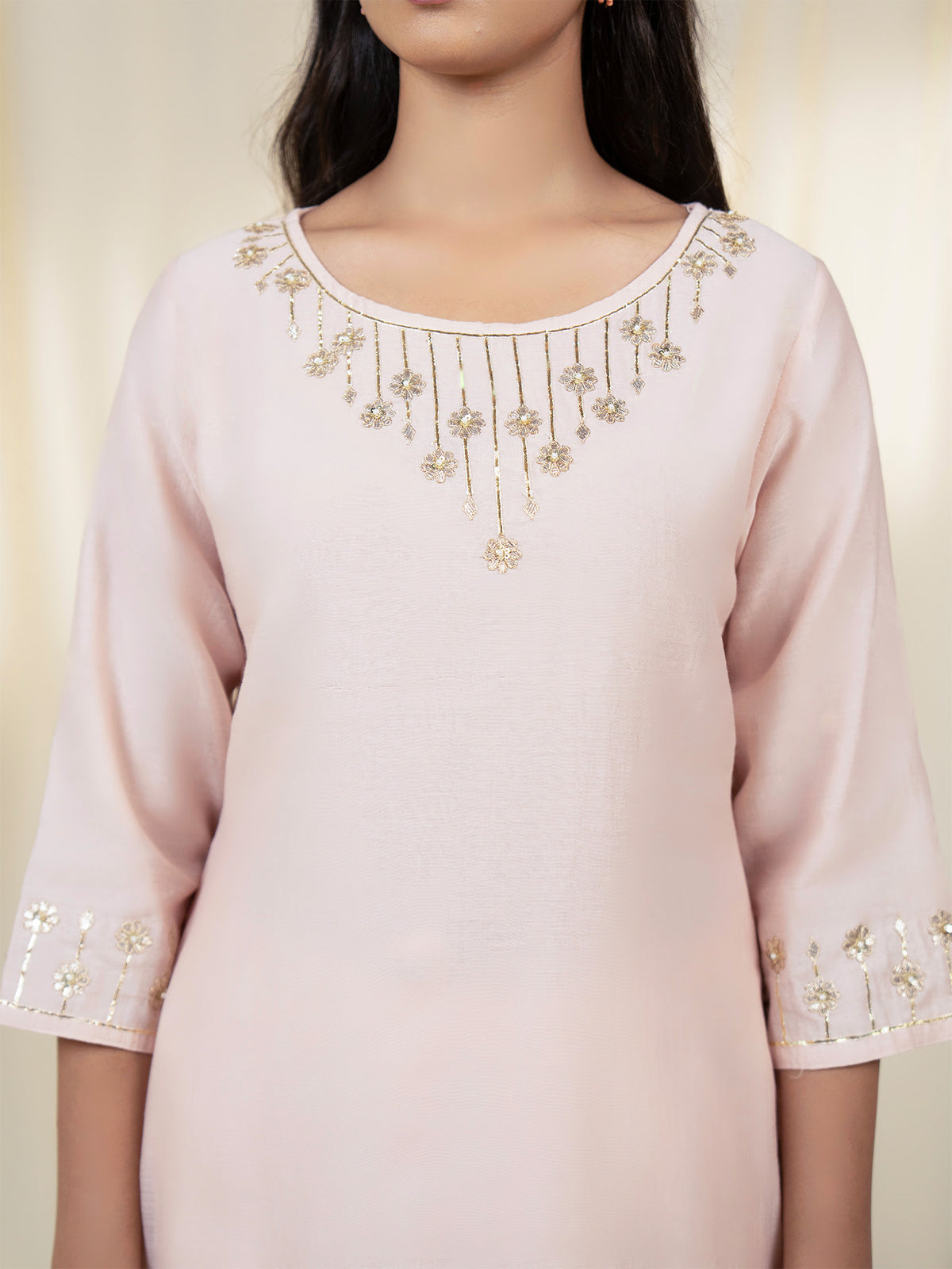 Chama-Cham Blush Chanderi Kurta