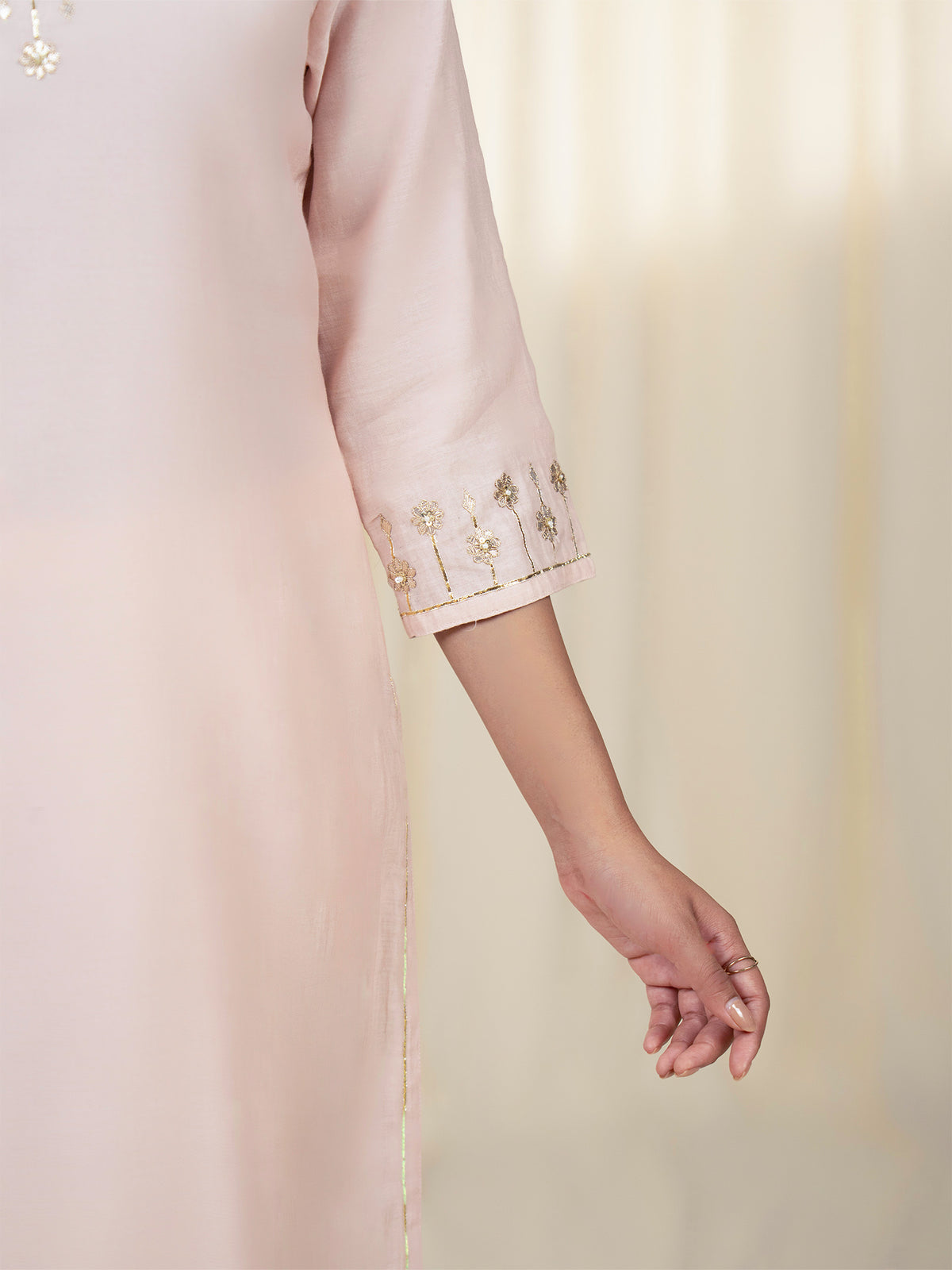 Chama-Cham Blush Chanderi Kurta