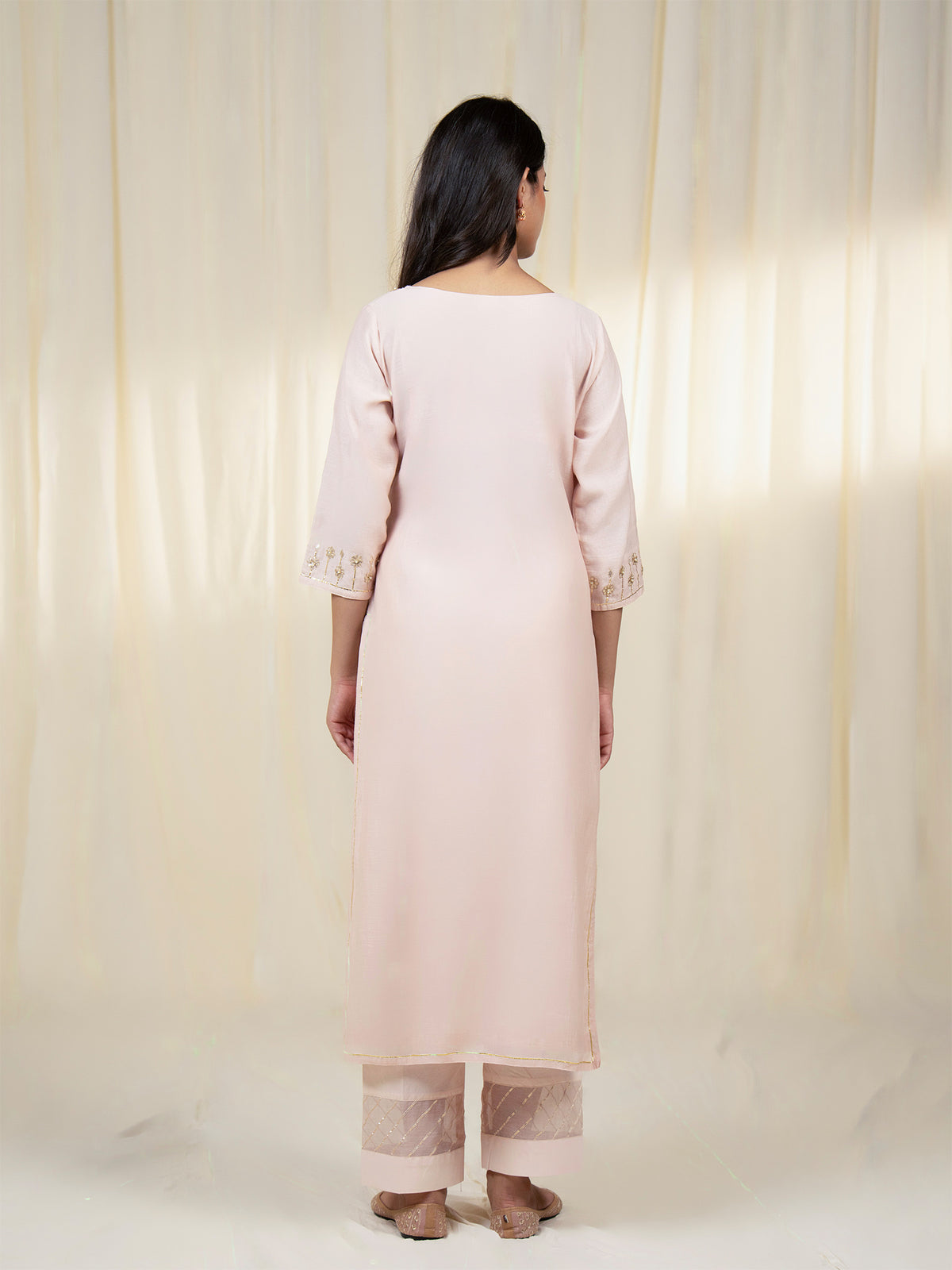 Chama-Cham Blush Chanderi Kurta