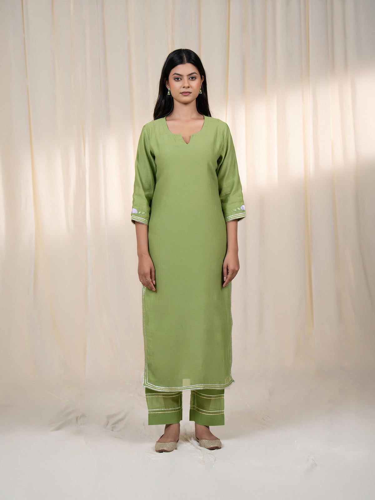 Chama-Cham Sage Chanderi Kurta