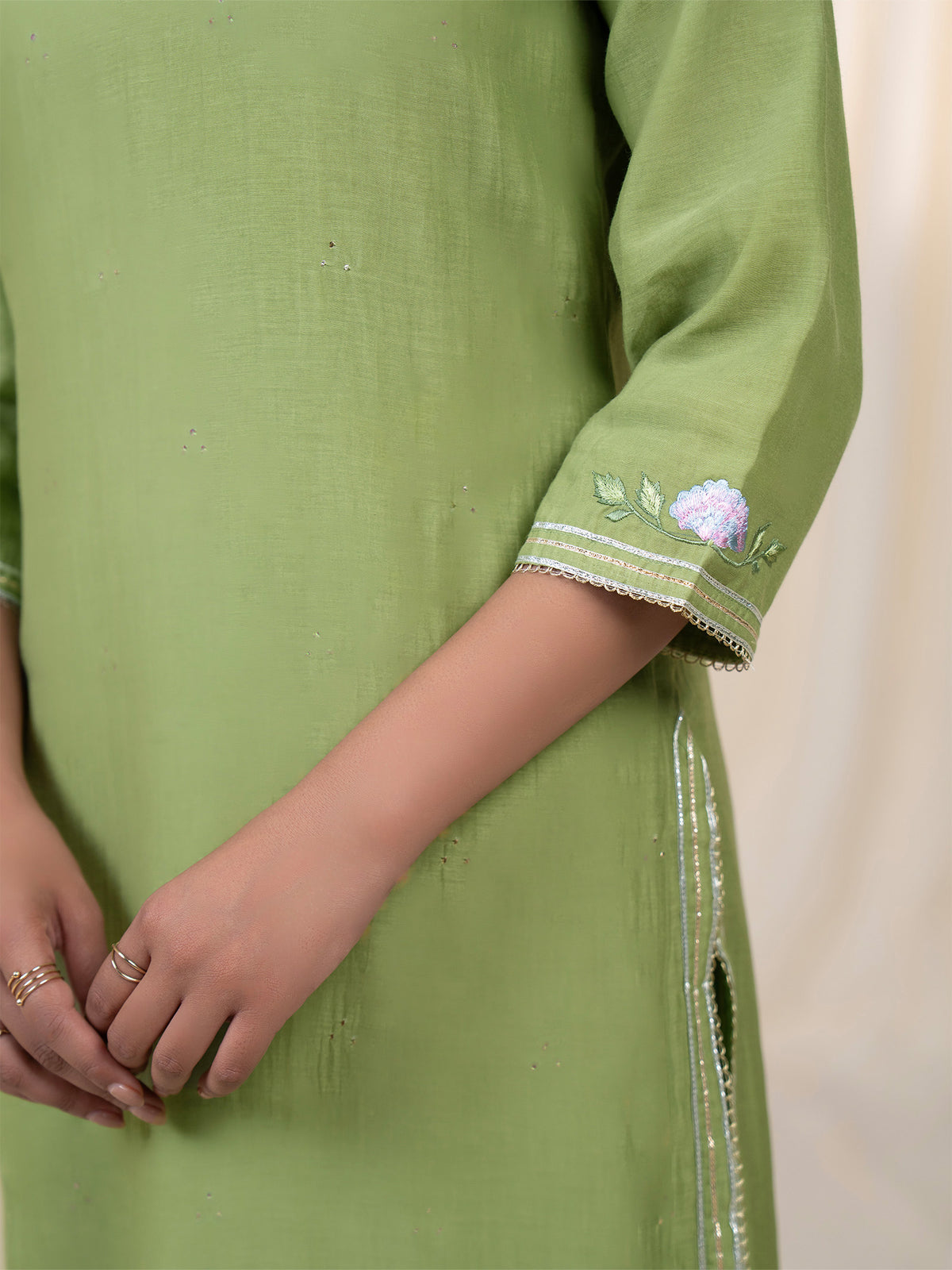 Chama-Cham Sage Chanderi Kurta