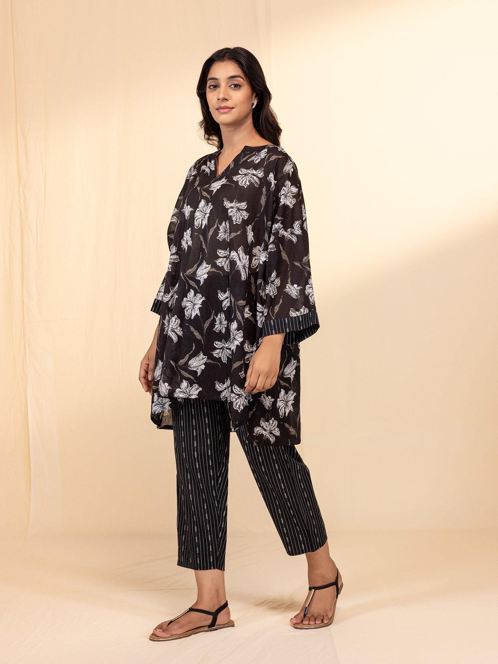 Charcoal Black Voile Tunic