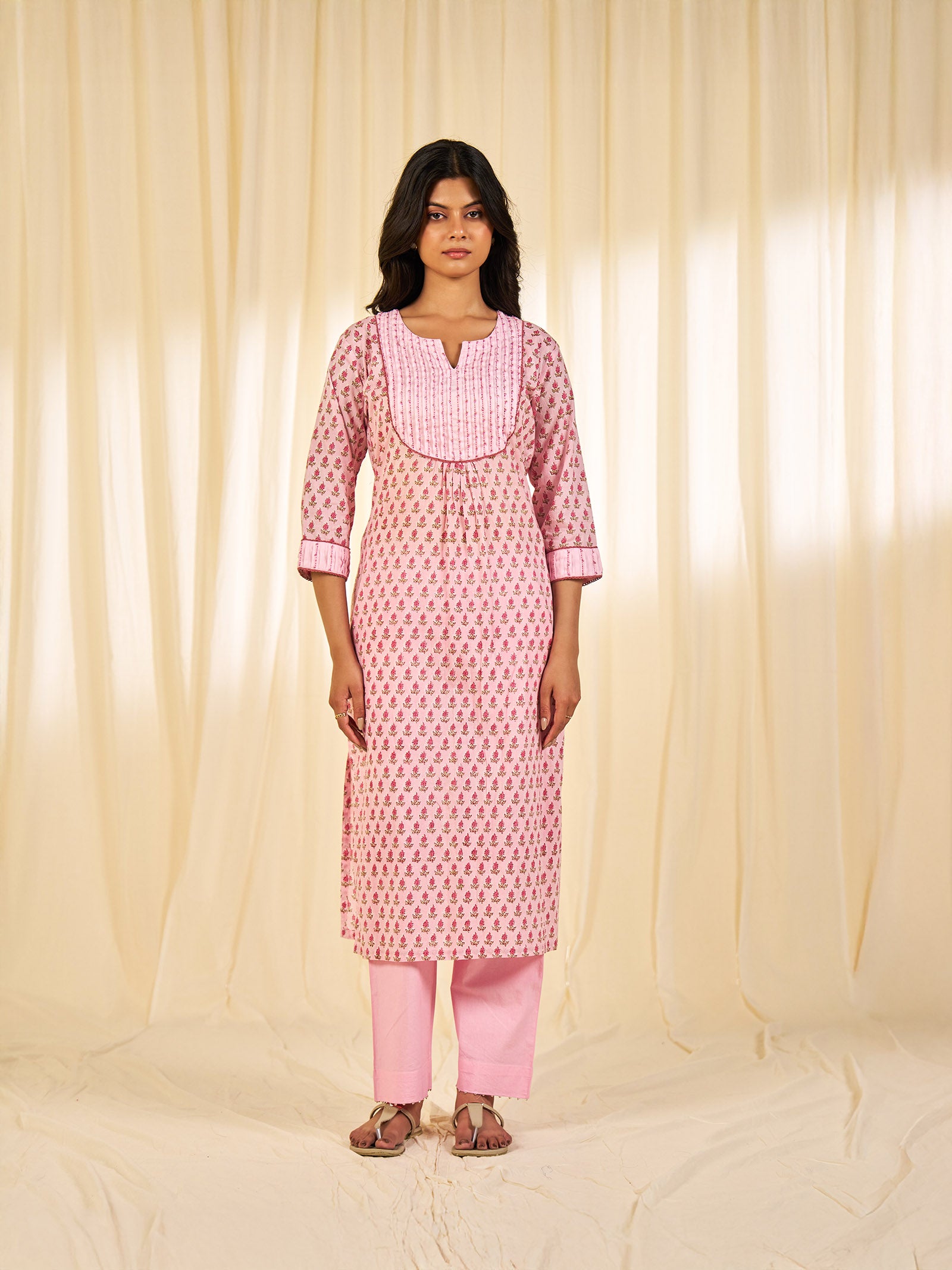 Chhoti Pink Cotton Kurta
