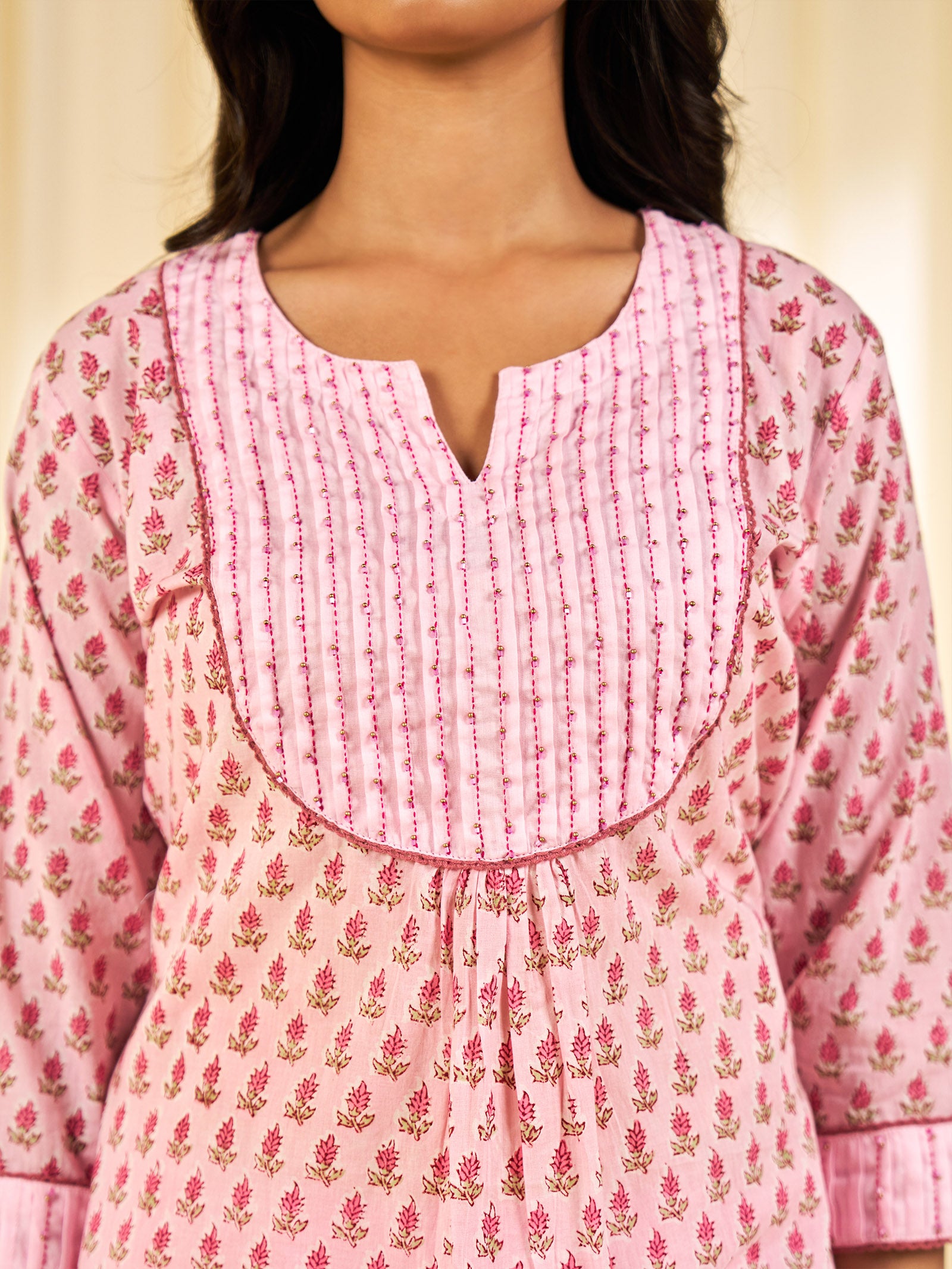 Chhoti Pink Cotton Kurta