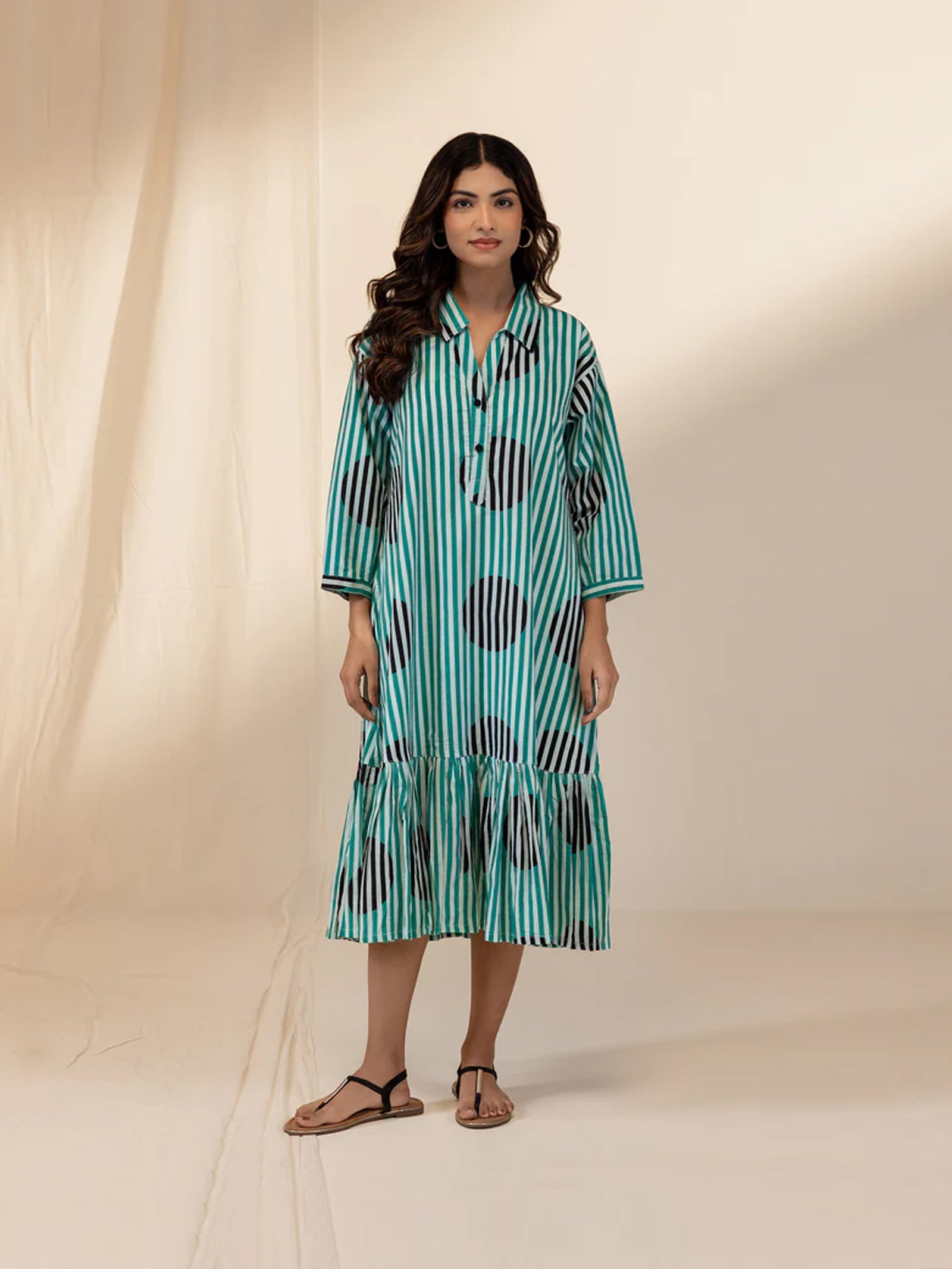 Colour Chrome Malachite Cotton Dress