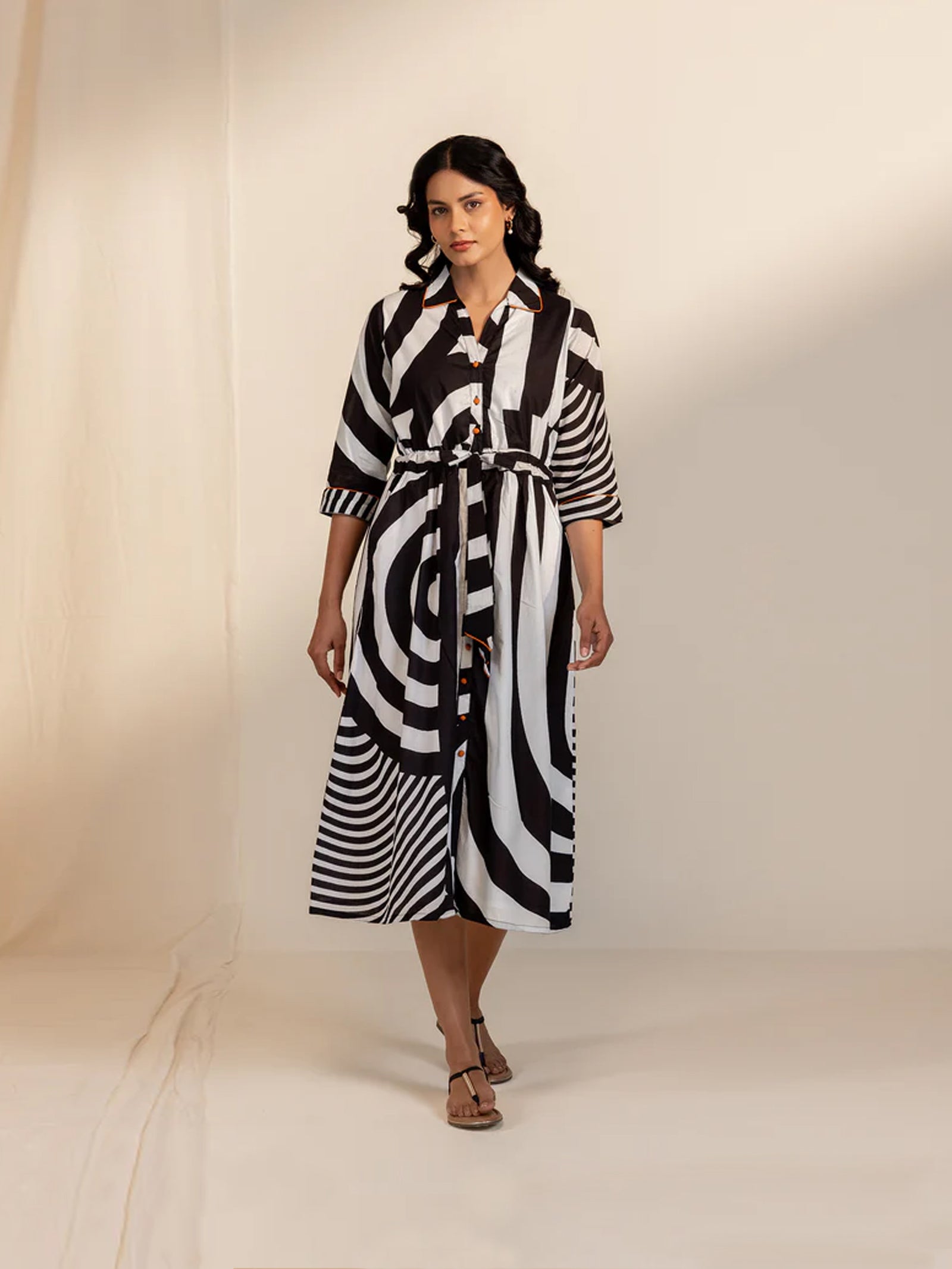 Colour Chrome Terracotta Cotton Dress