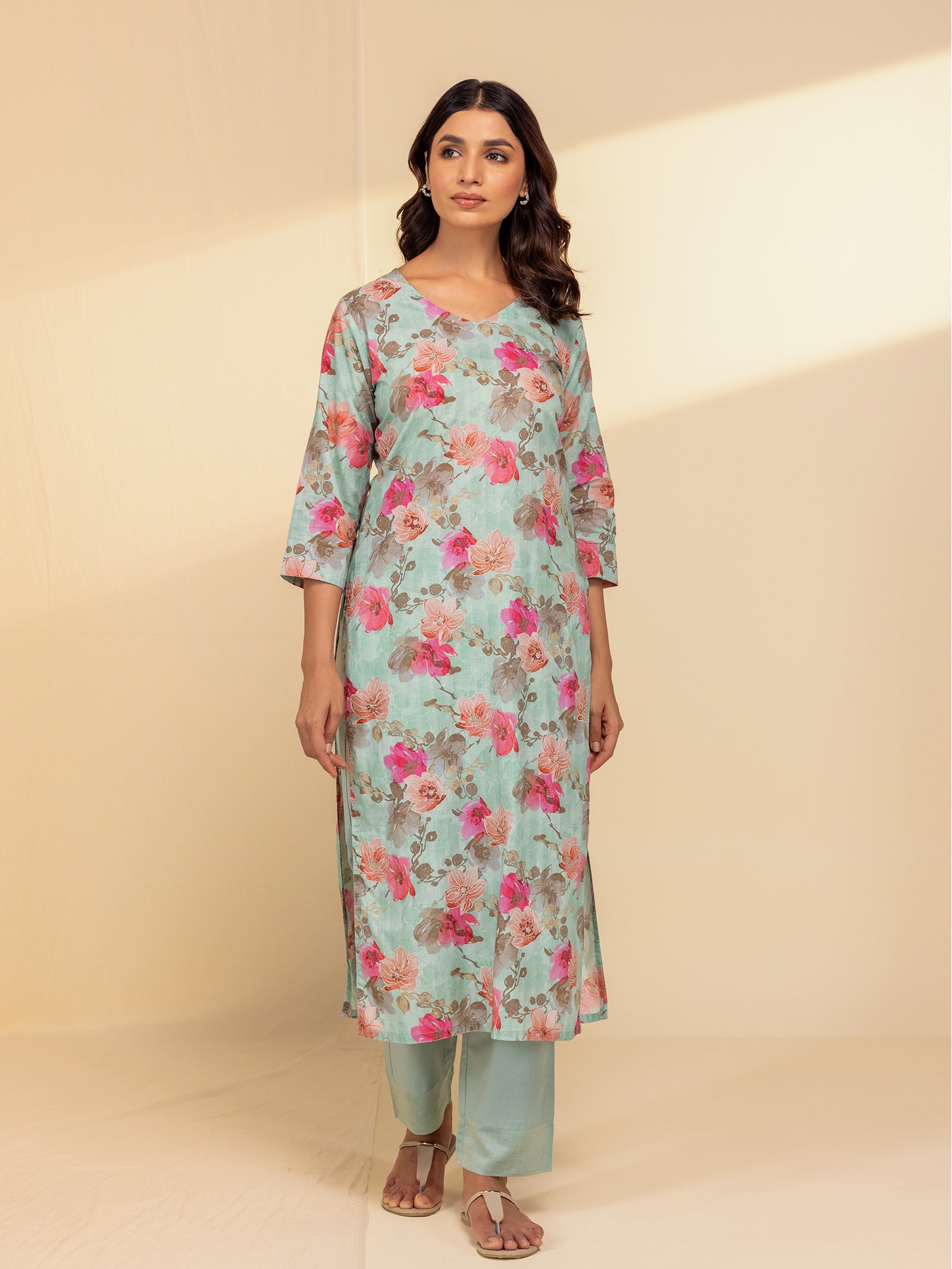 Coral Sea Cotton Kurta