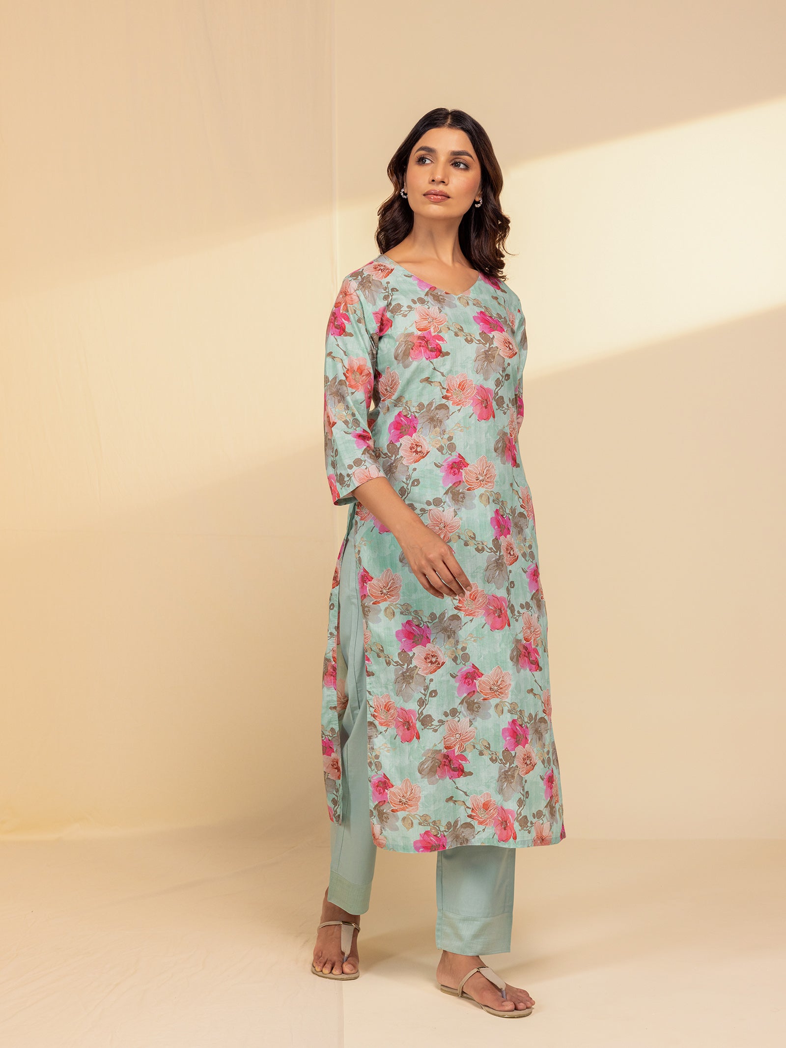 Coral Sea Cotton Kurta