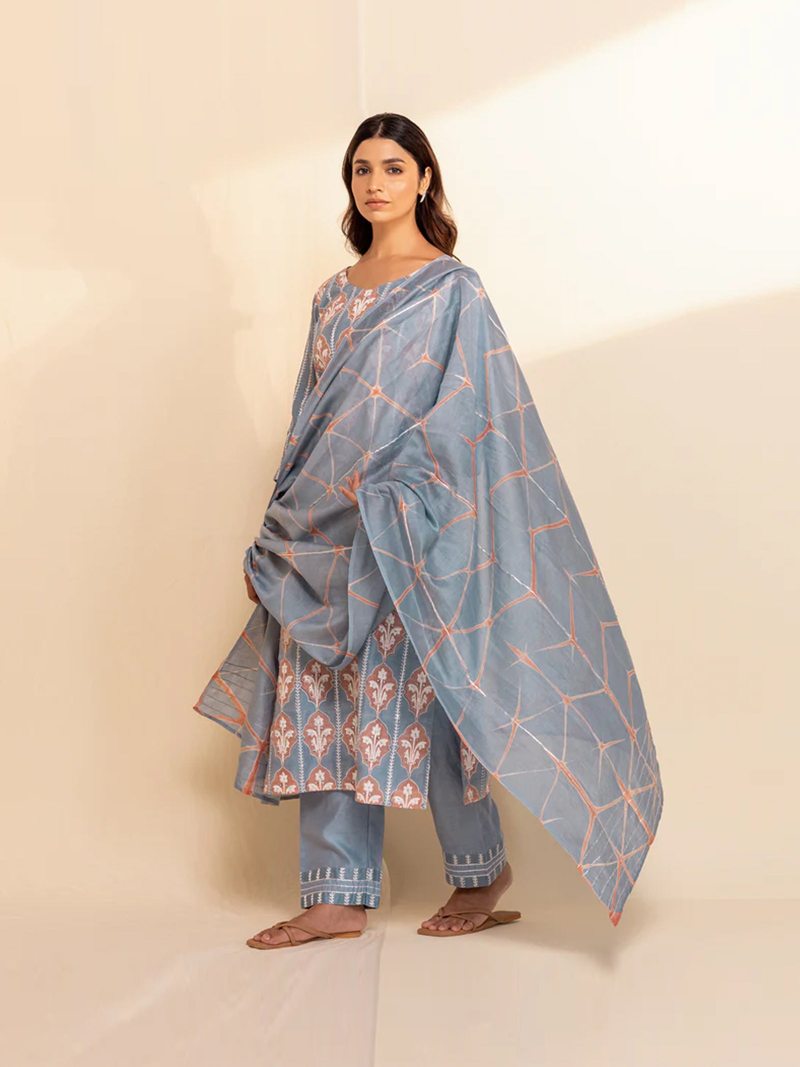 Coral Island Chanderi Dupatta