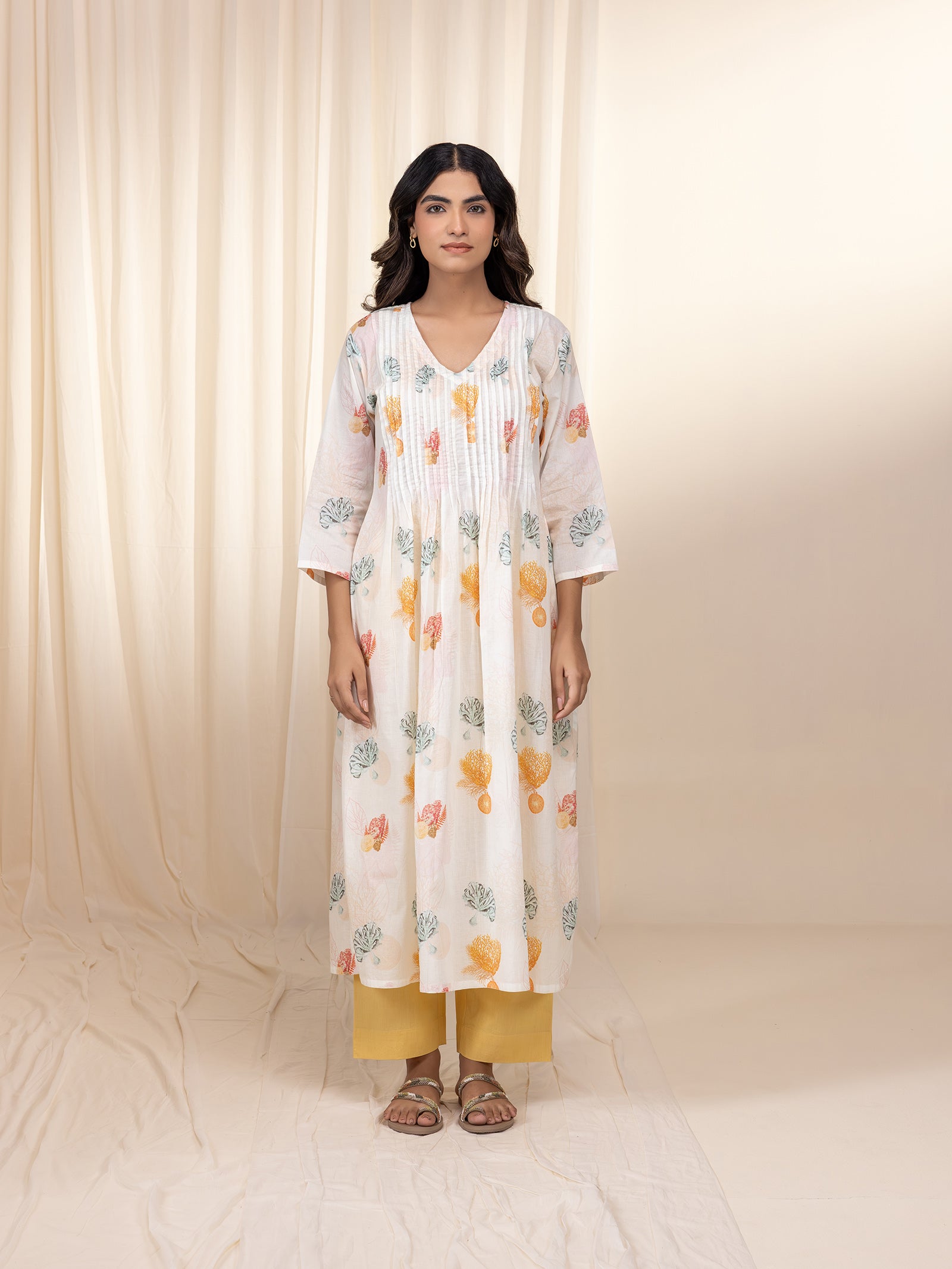 Coral Reef Cotton Kurta