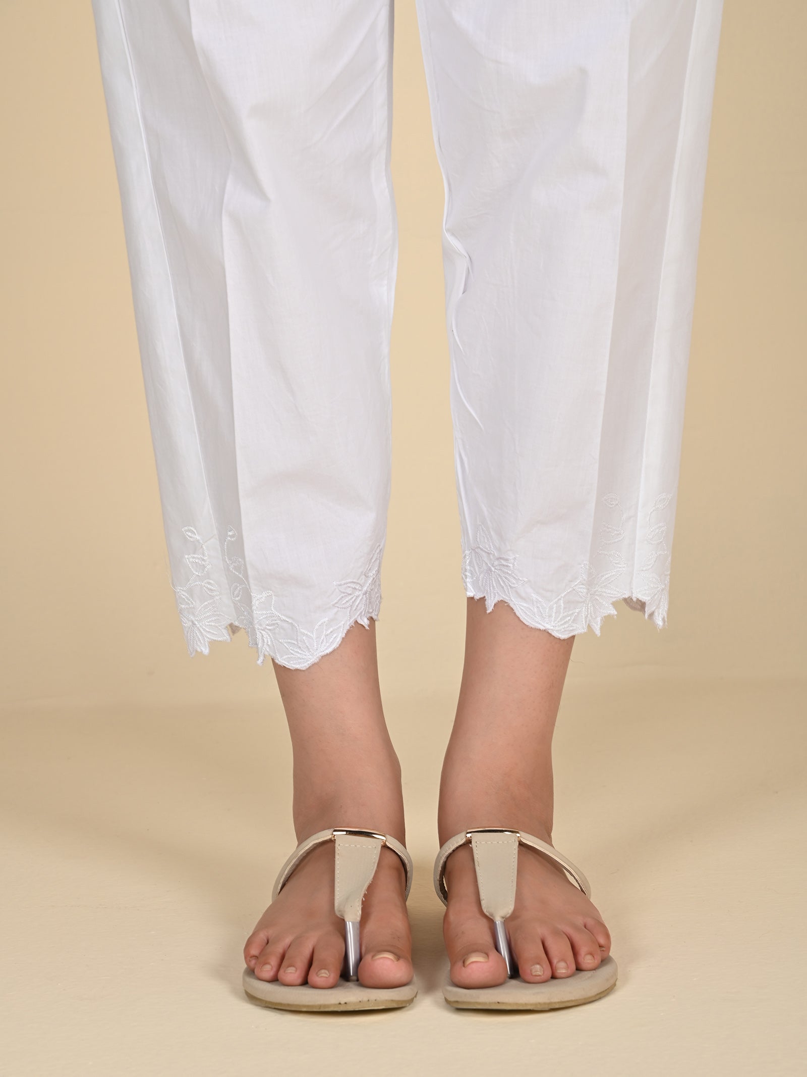 Cutwork White Cotton Seriously Short Pants