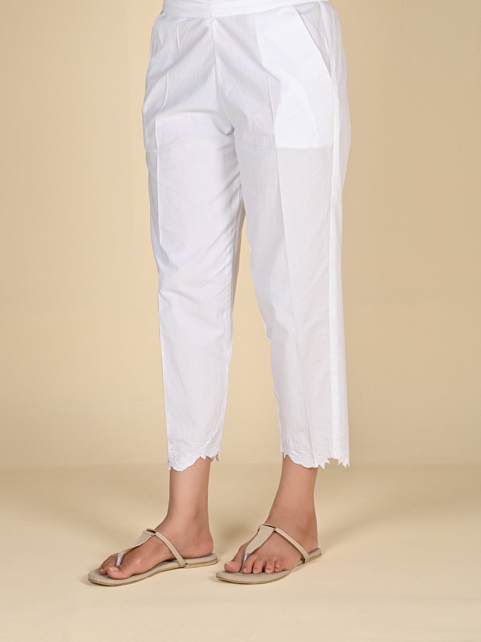 Cutwork White Cotton Seriously Short Pants