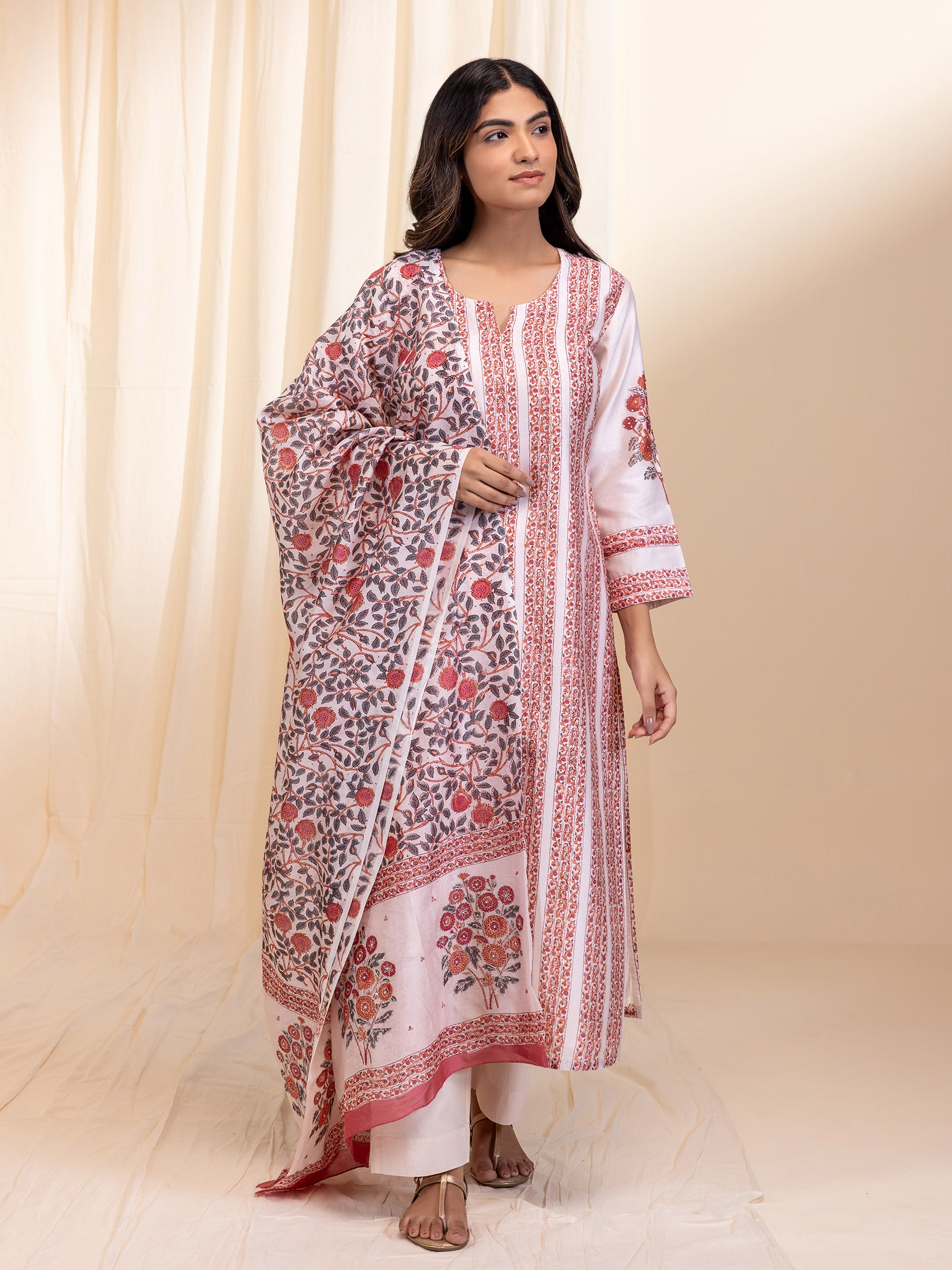 Butter and Blush Chanderi Dupatta
