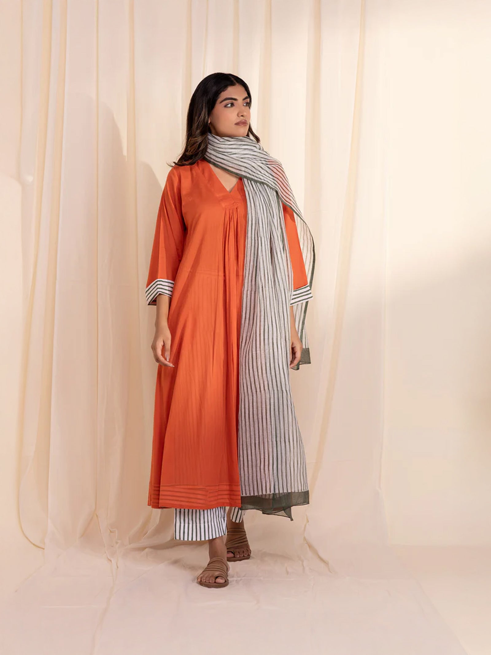 Raising Eyebrows Rust Kota Dupatta