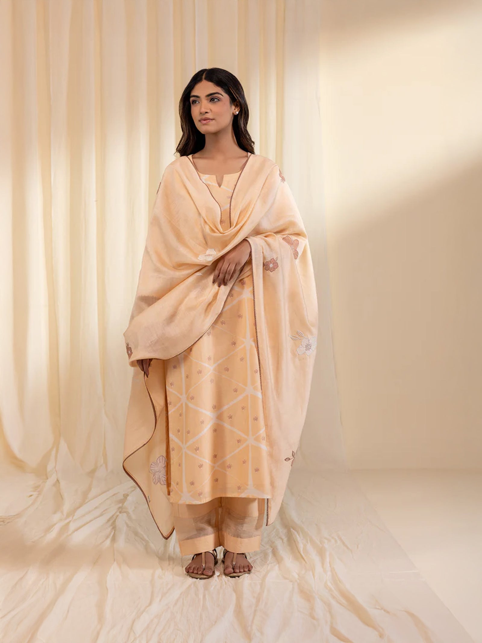 Skin Tones Porcelain Chanderi Dupatta