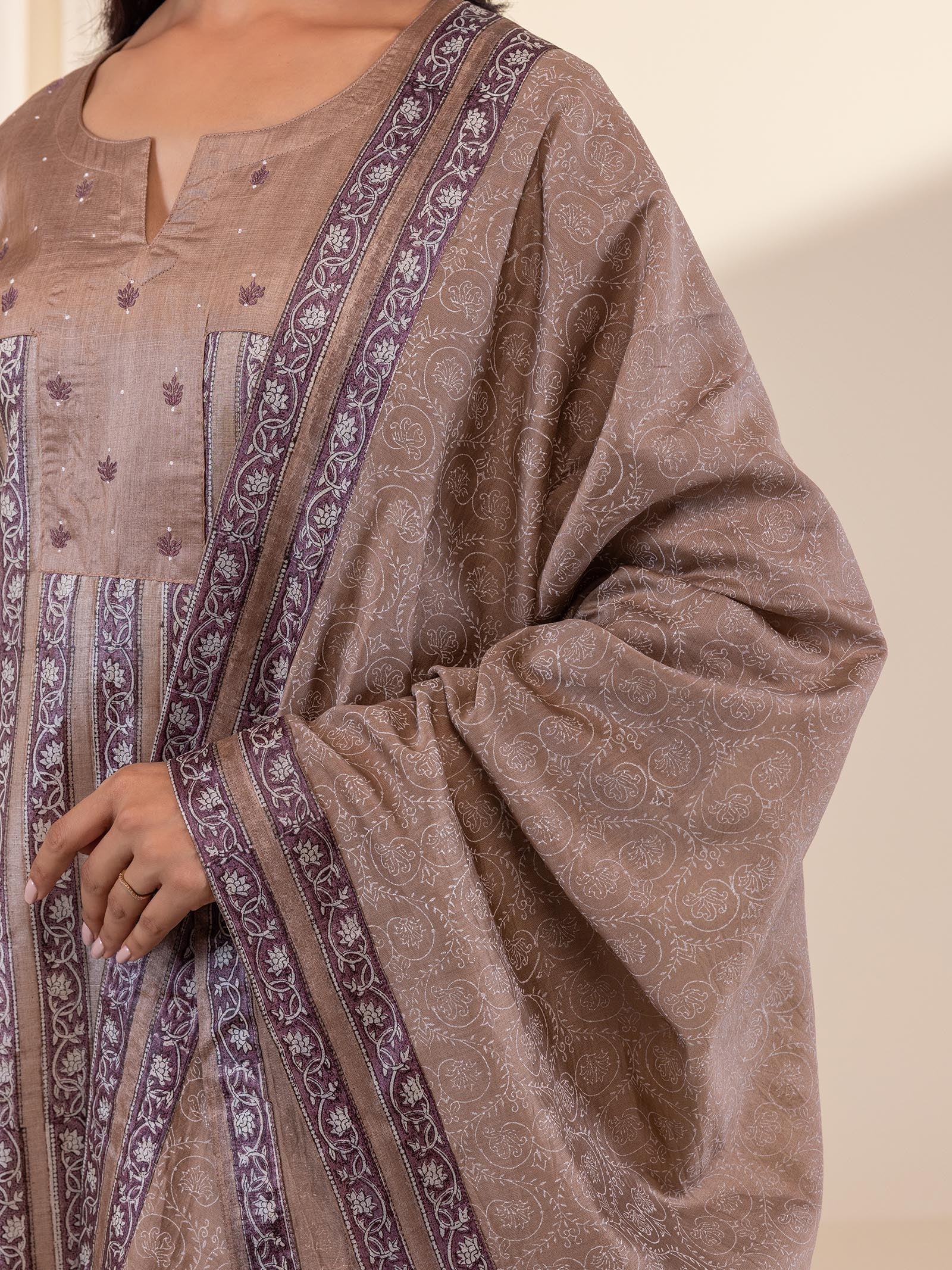 Chocolate Chanderi Dupatta