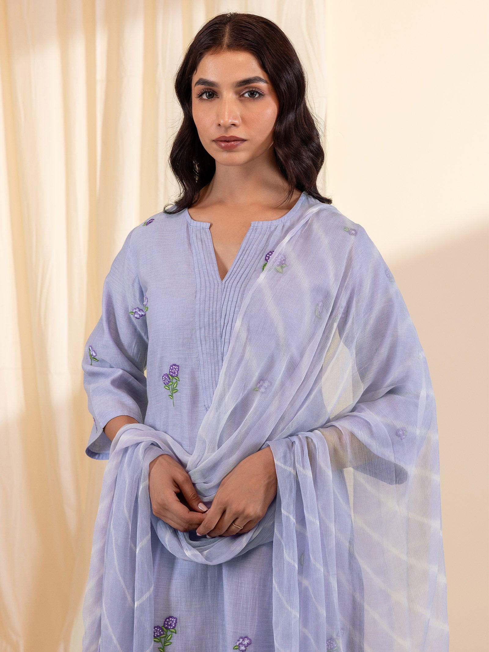 Alice In Wonderland Lilac Chiffon Dupatta