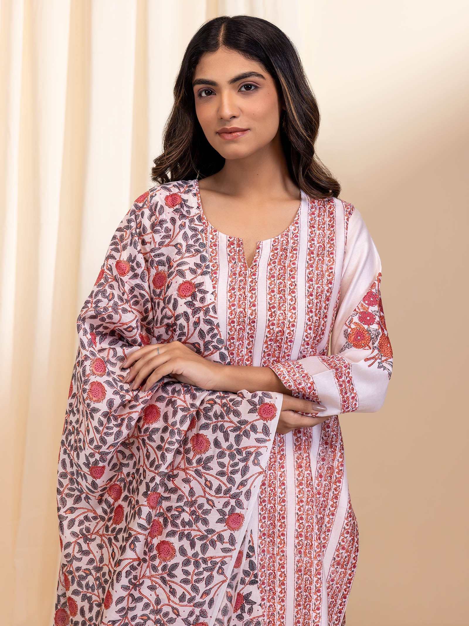 Butter and Blush Chanderi Dupatta