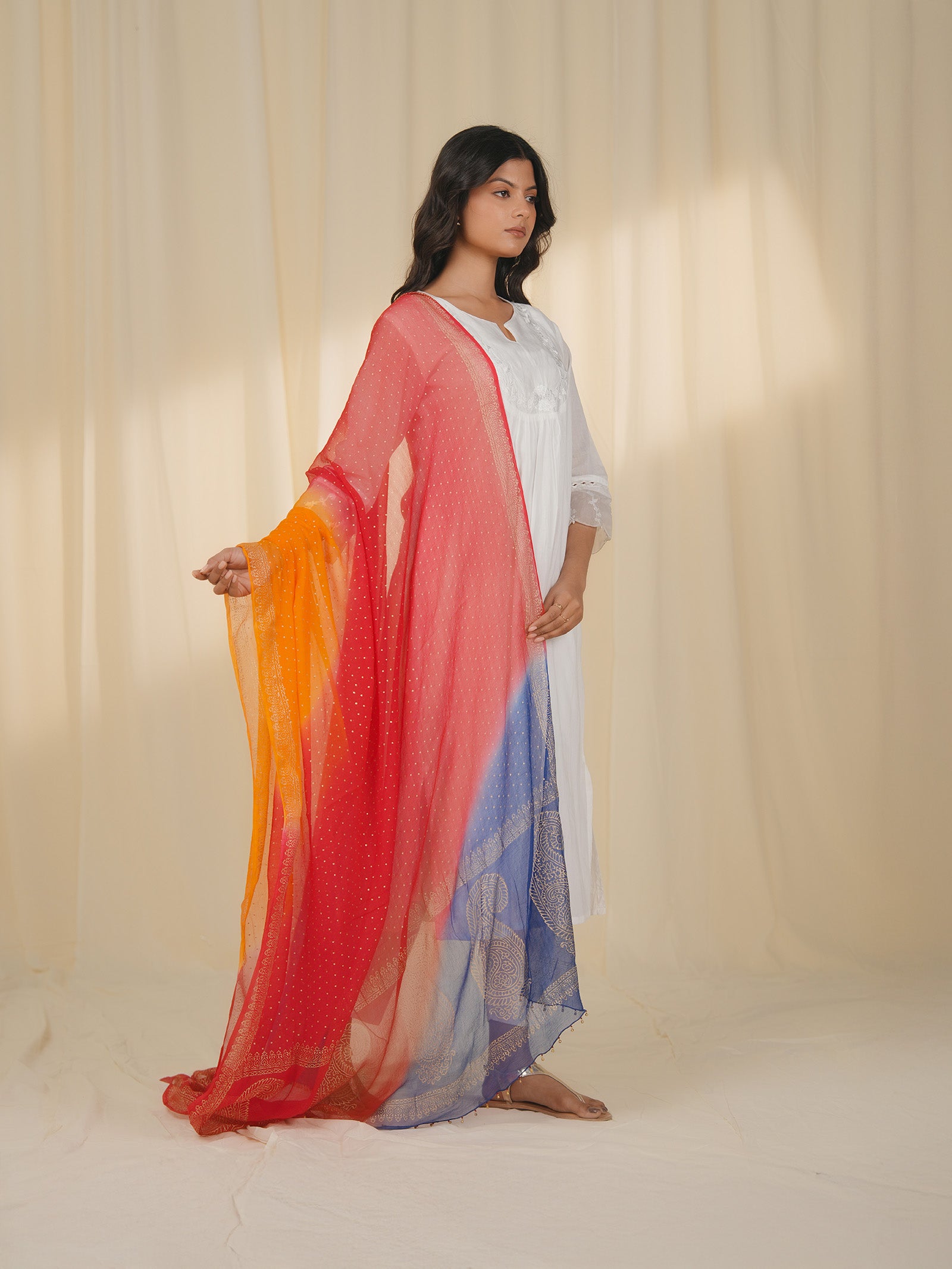 Holi Hai Red Chiffon Dupatta