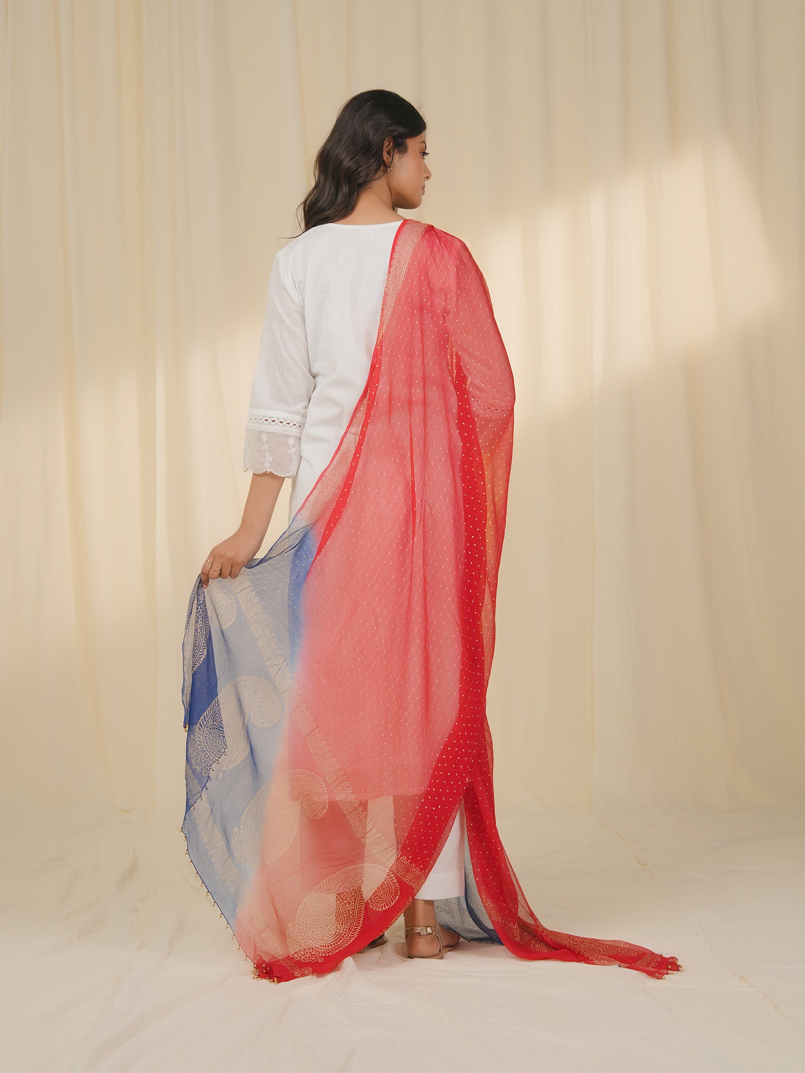 Holi Hai Red Chiffon Dupatta