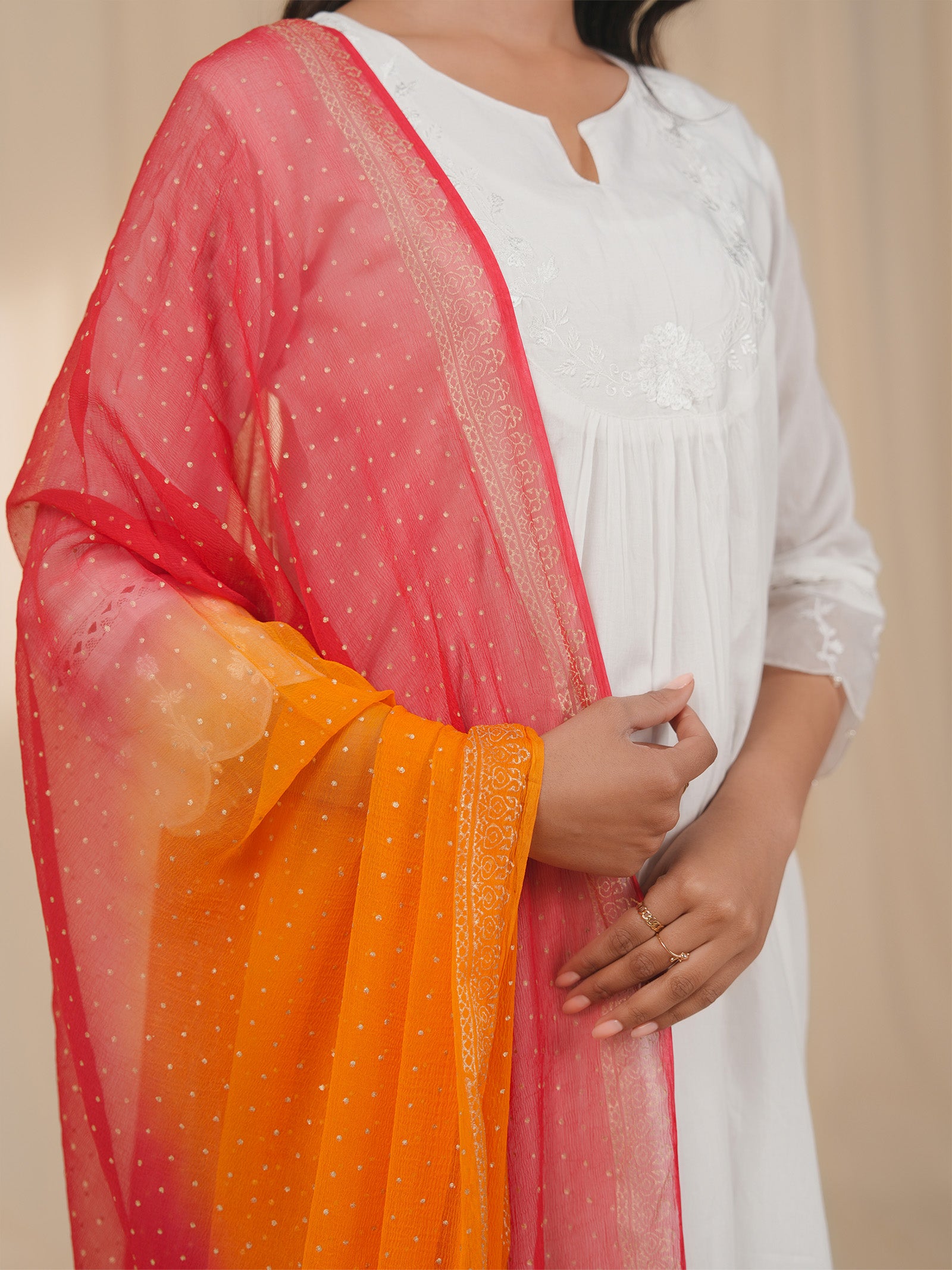 Holi Hai Red Chiffon Dupatta