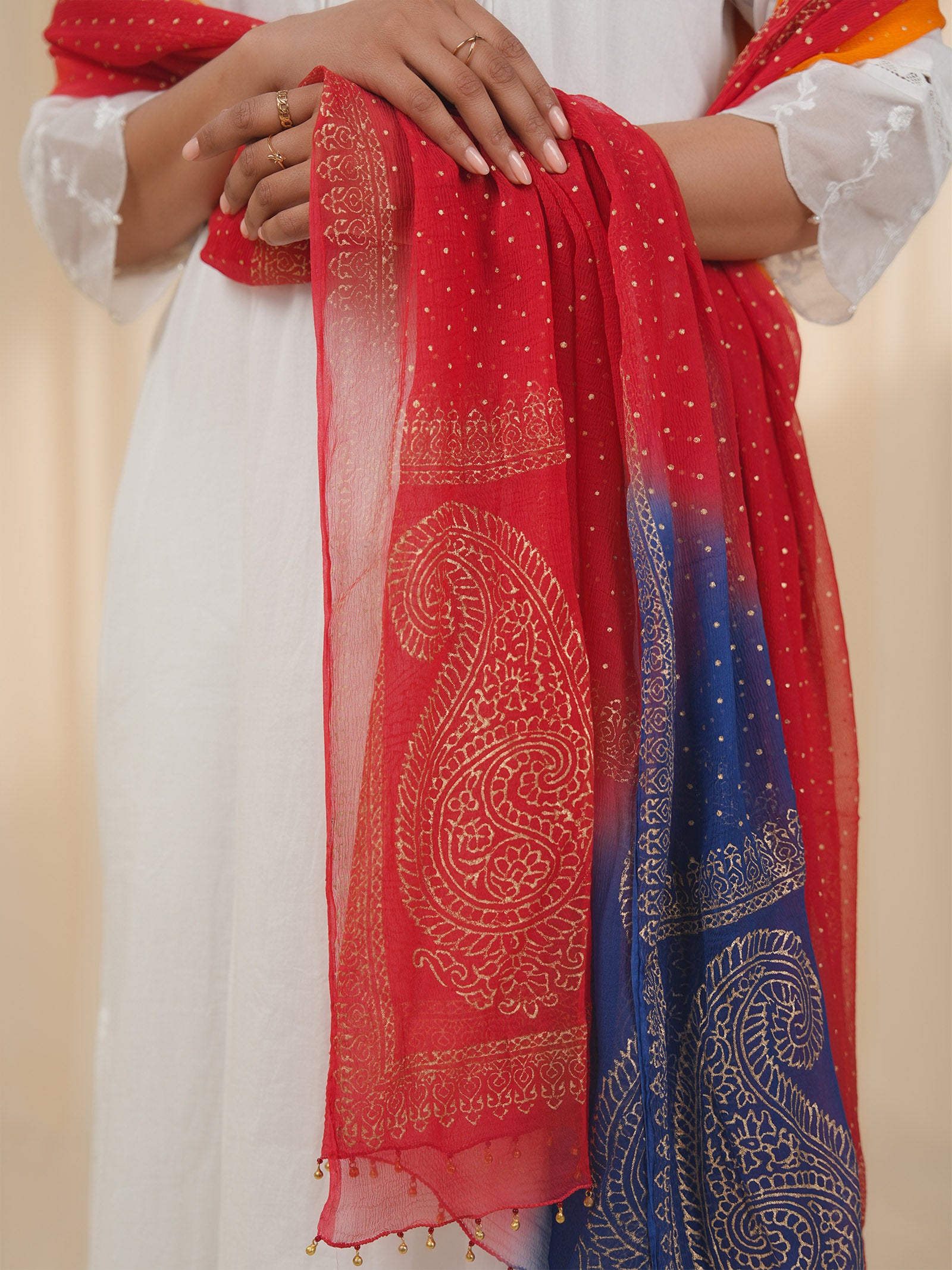 Holi Hai Red Chiffon Dupatta