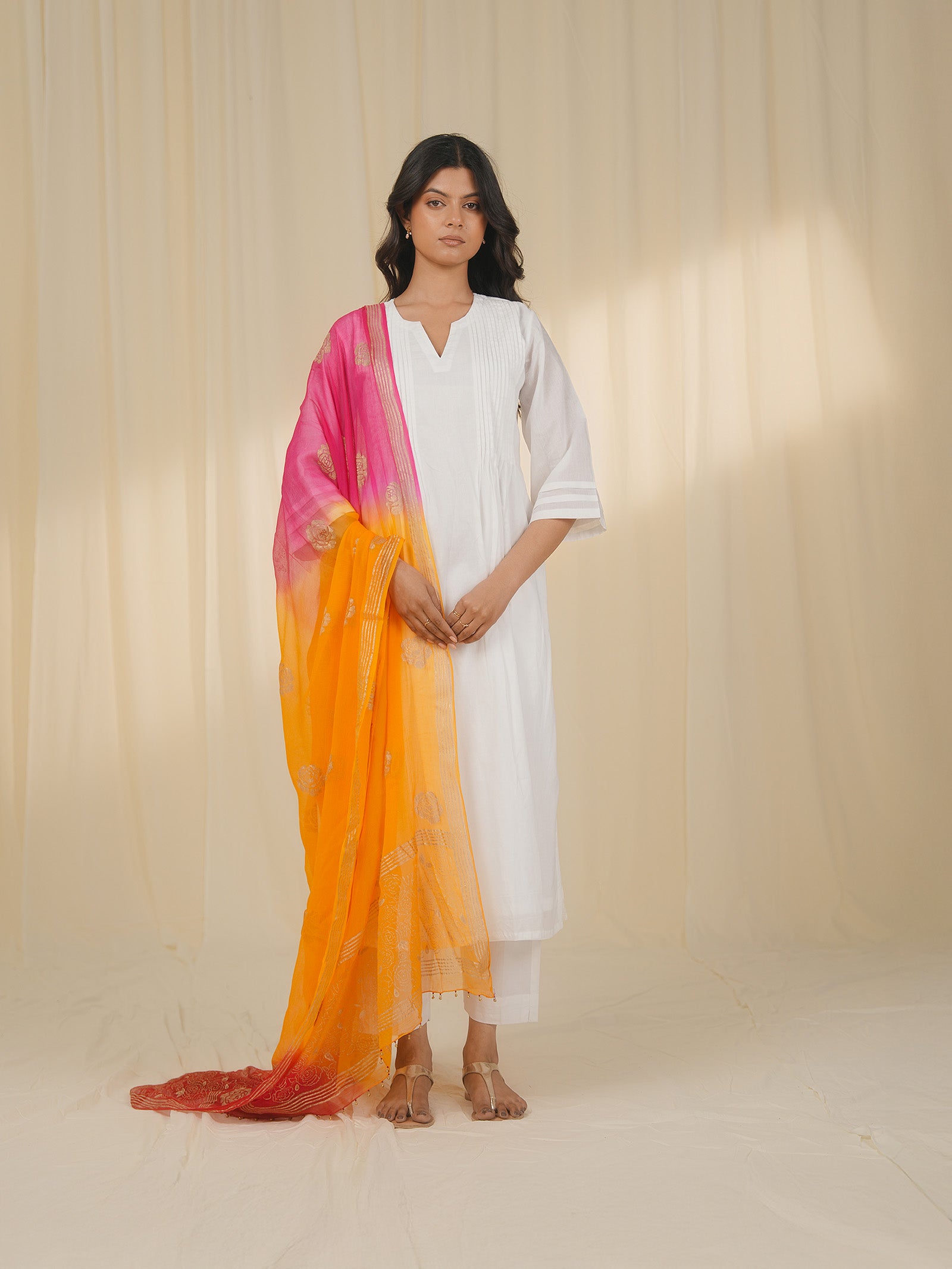 Holi Hai Orange Chiffon Dupatta